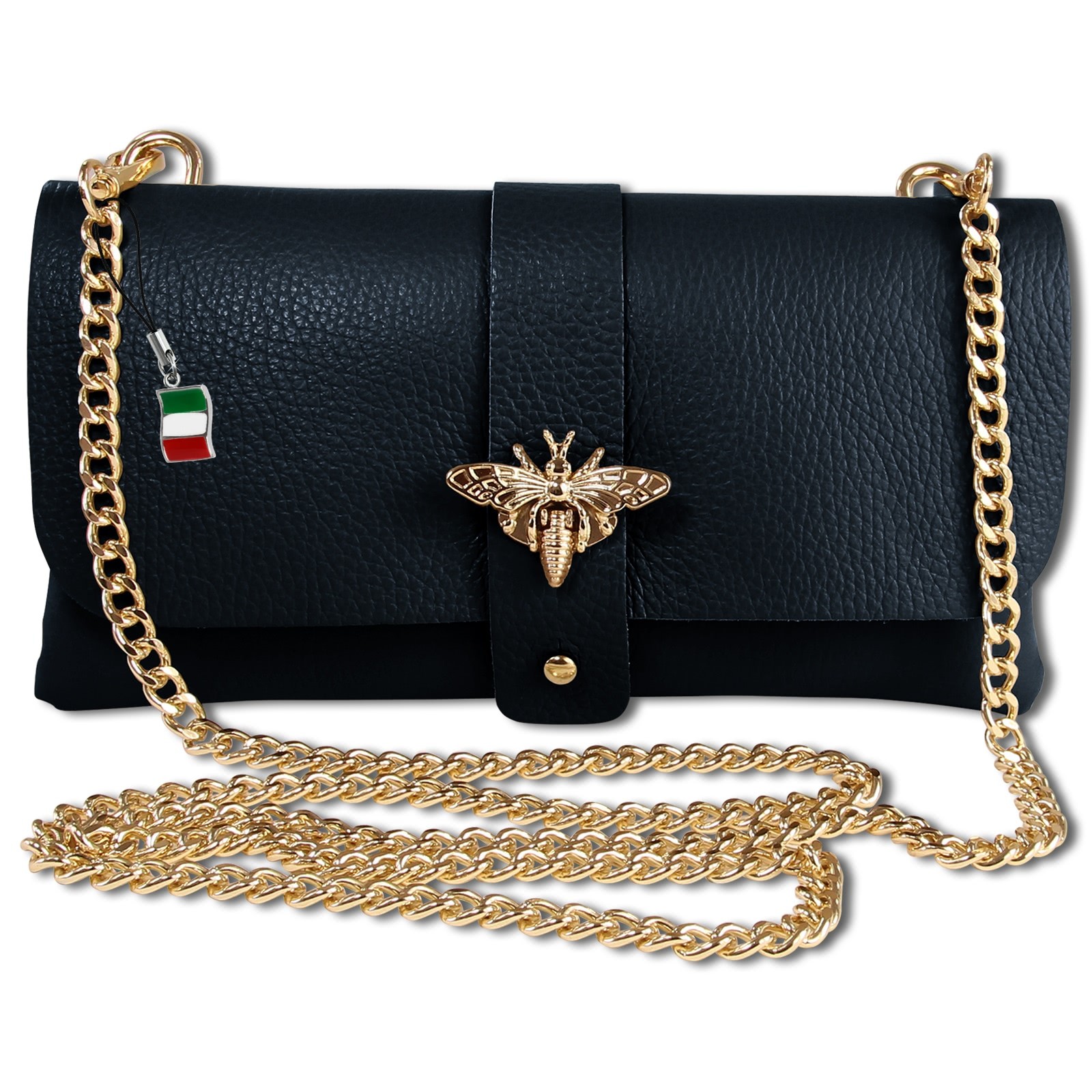 Florence Damen Clutch Biene Leder Tasche dunkelblau OTM803B