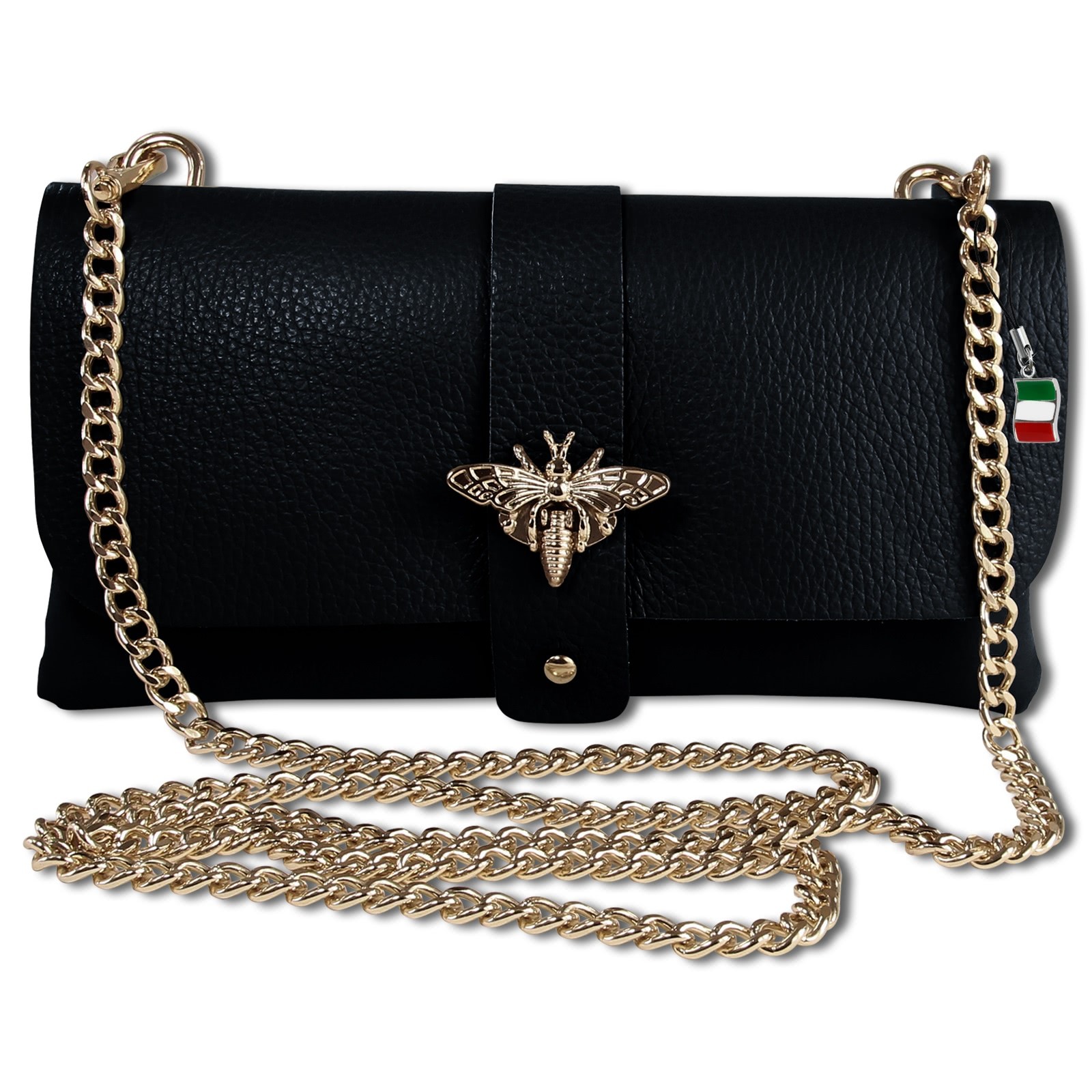Florence Damen Clutch Biene Leder Tasche schwarz OTM803S