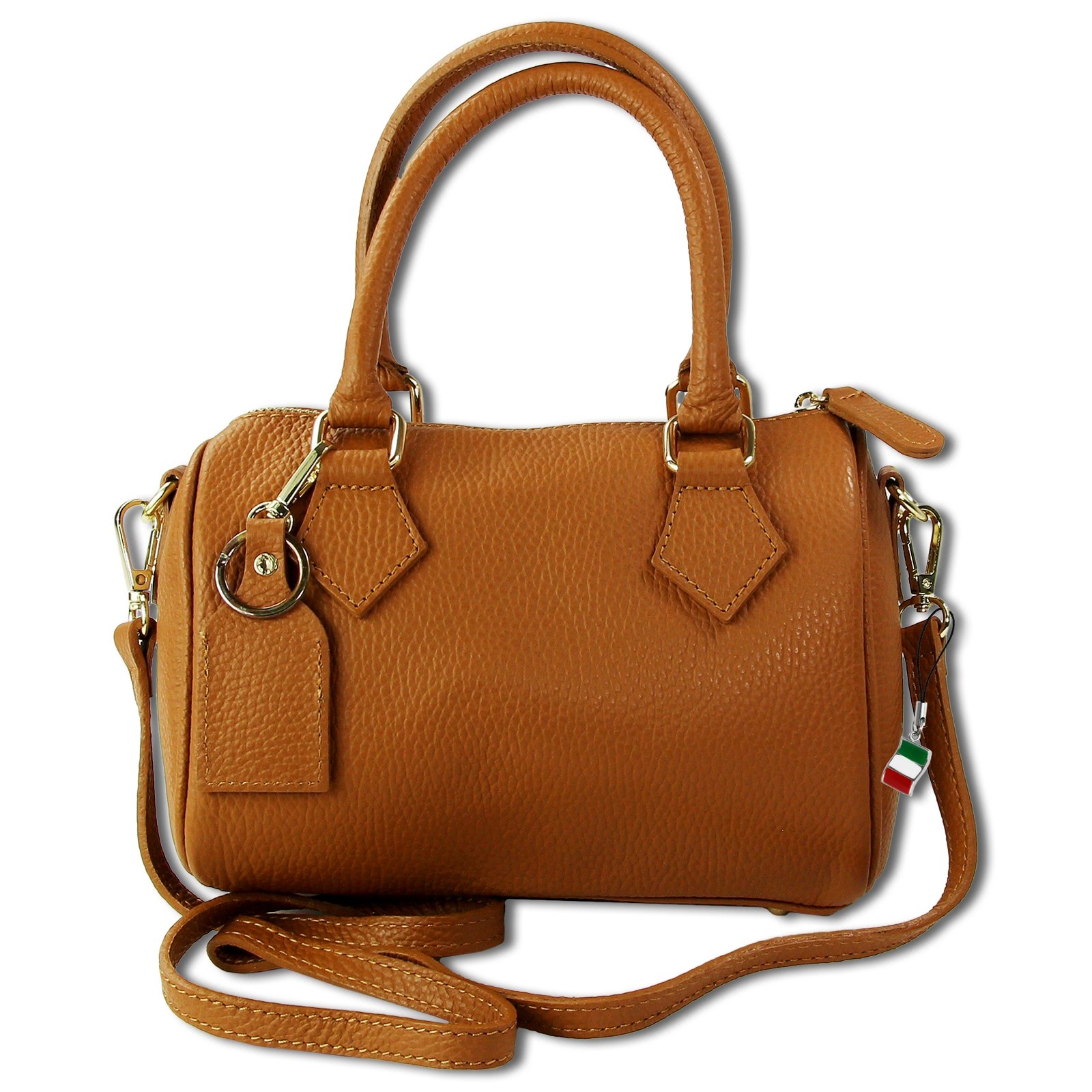 Florence Damen Handtasche Bowlingtasche Echtleder tan OTM807C
