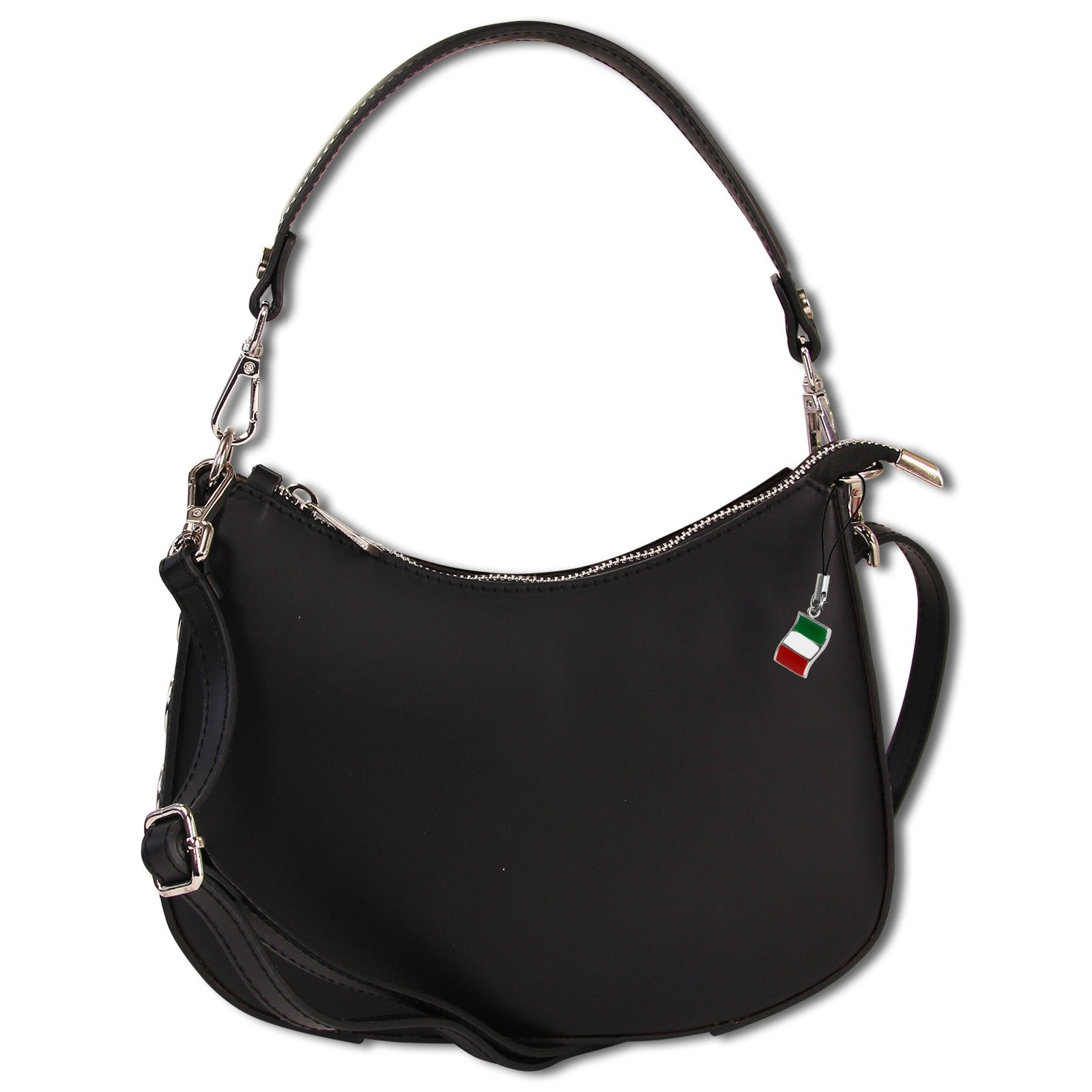 Florence Damen Satteltasche Ösen Echtleder schwarz OTM809S