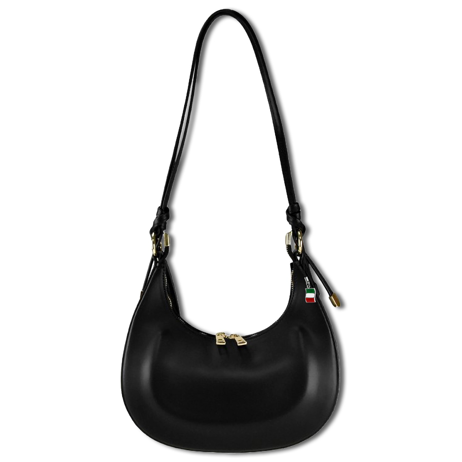 Florence Damen Umhängetasche Leder Tasche schwarz OTM814S