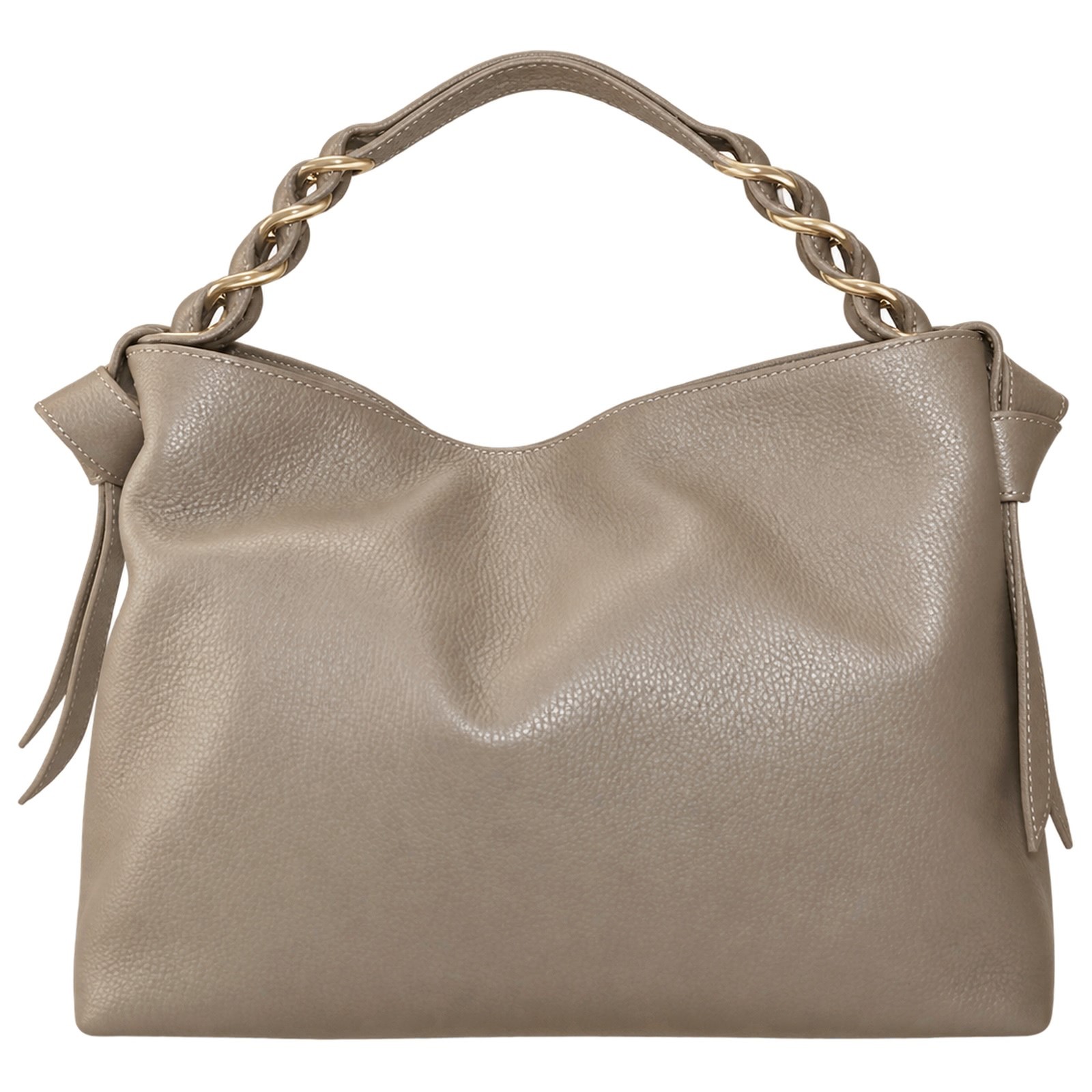 Florence Damen Schultertasche Echtleder Tasche dunkelbeige/taupe OTM817I4