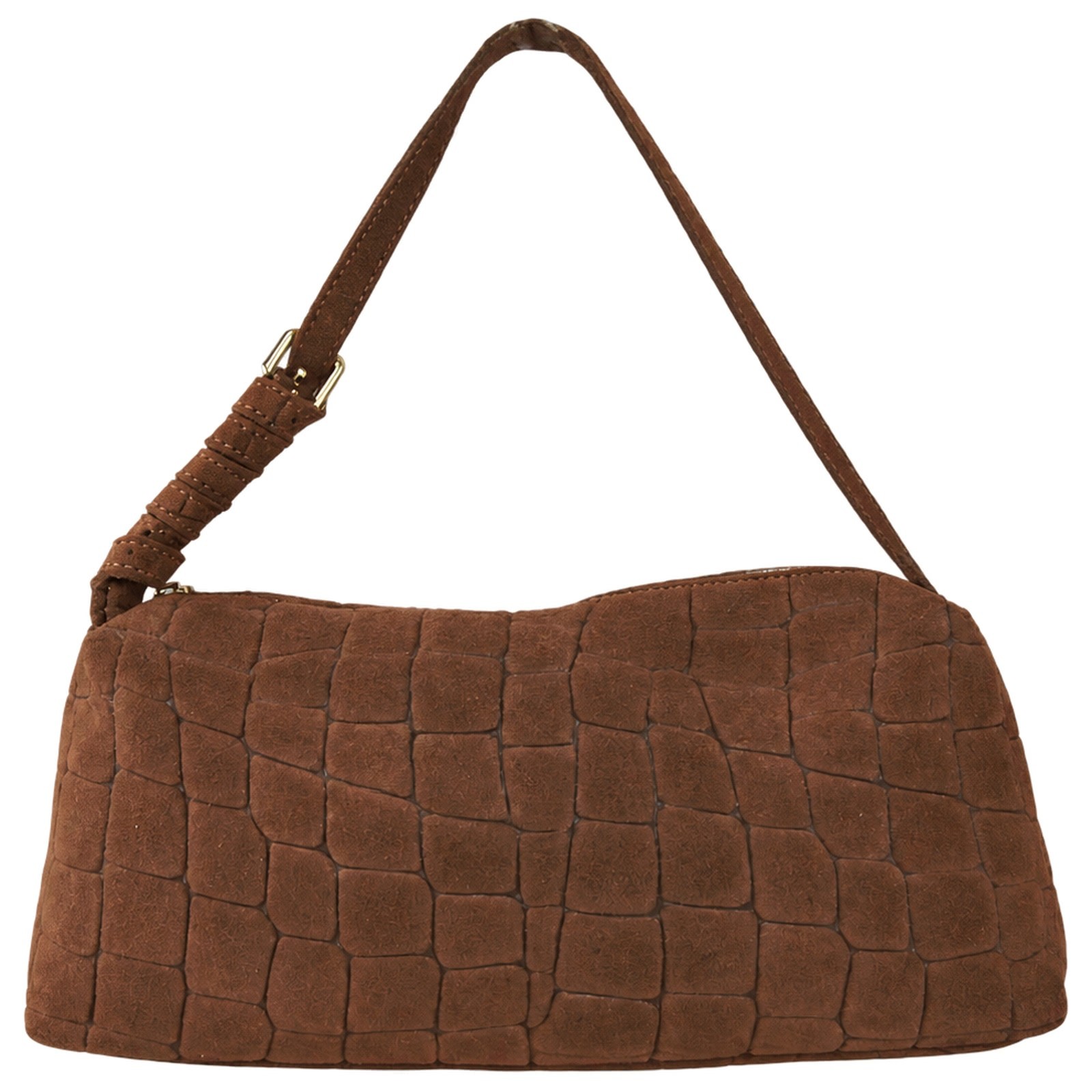 Florence Damen Schultertasche Wildleder Tasche mittelbraun OTM818C6