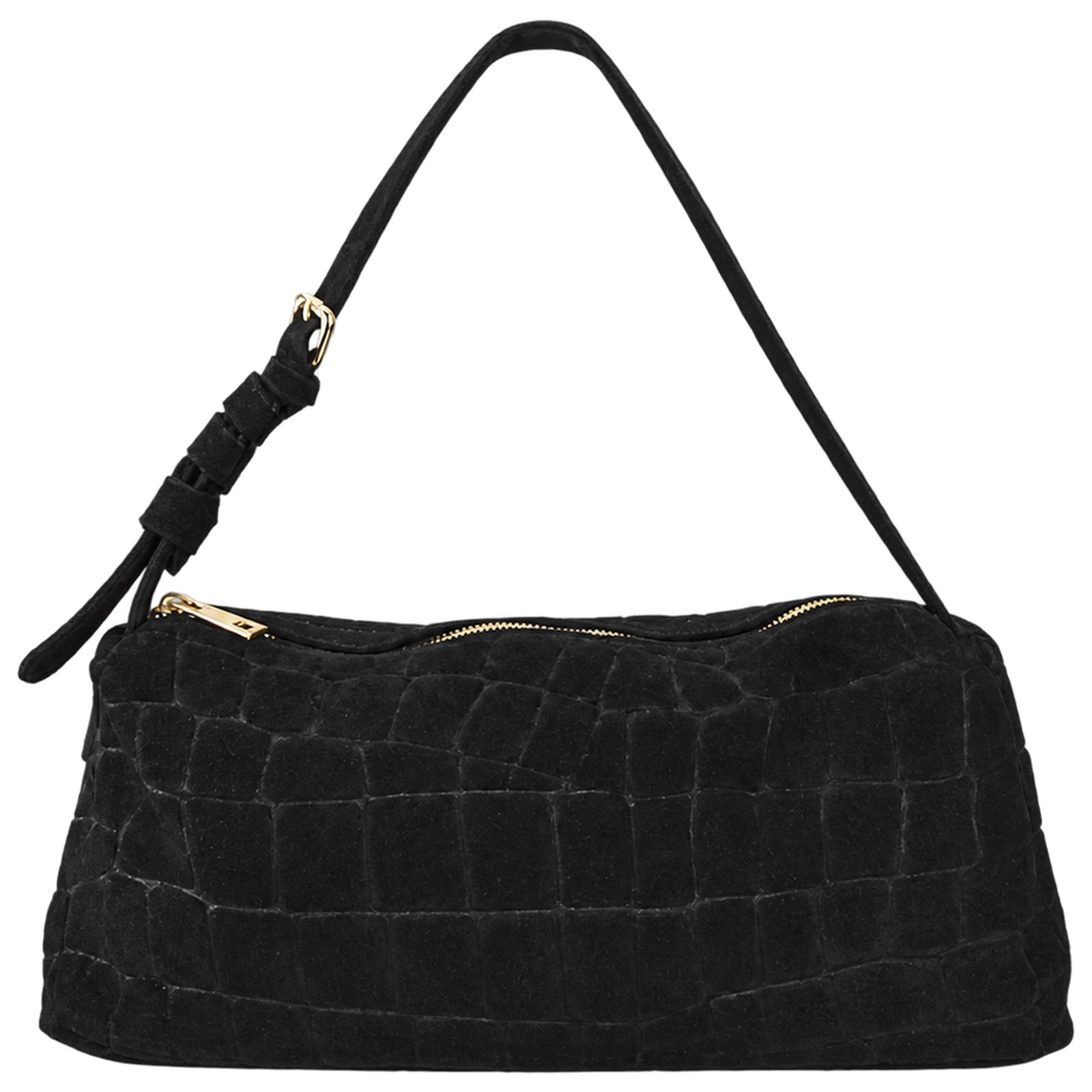 Florence Damen Schultertasche Wildleder Tasche schwarz OTM818S1