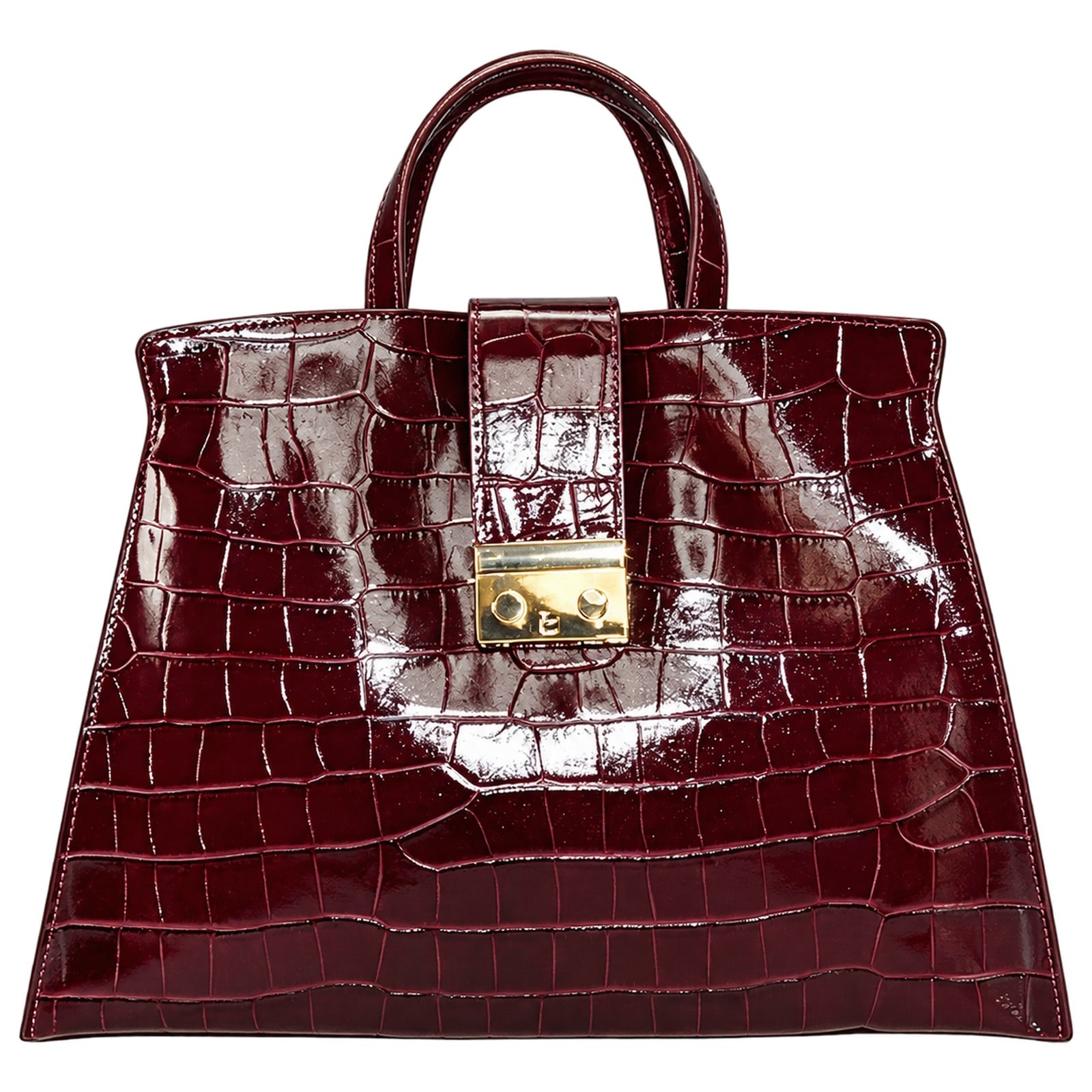 Florence Damen Handtasche Kroko-Prägung Leder Tasche bordeaux OTM820D6