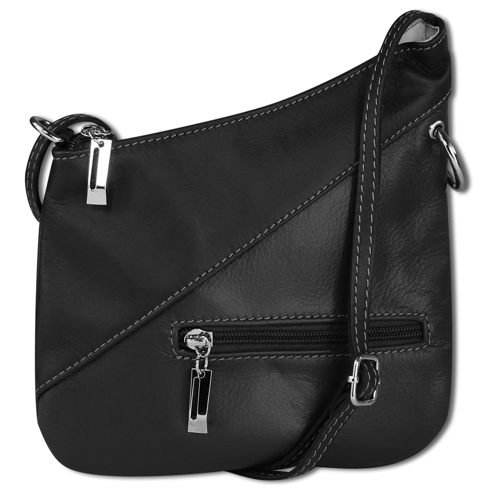 Toscanto Damen Jugend Abendtasche Leder Tasche schwarz OTT100SS