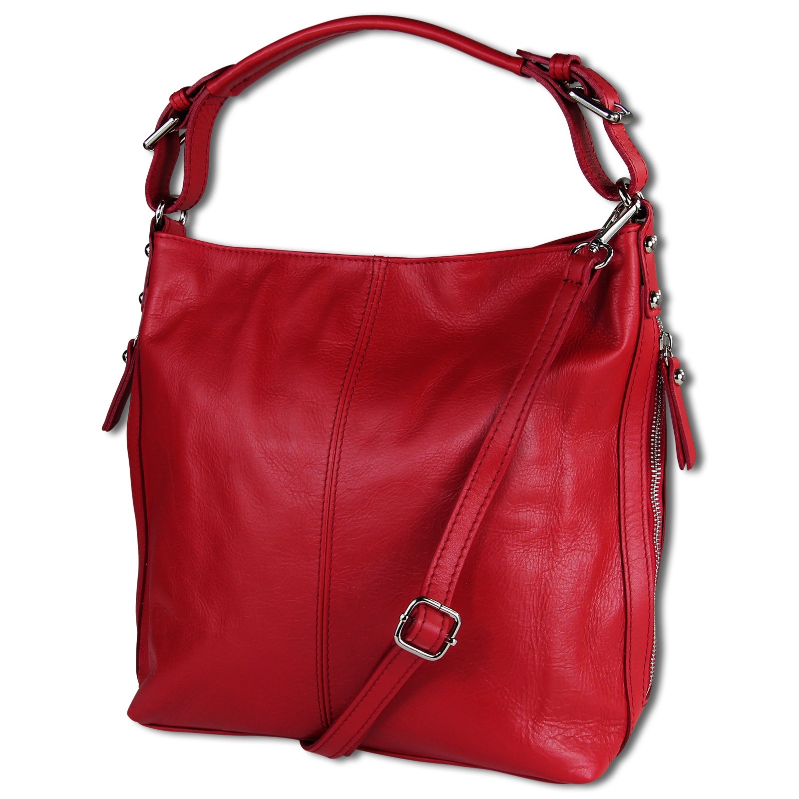 Toscanto Damen Beuteltasche Shopper Leder Tasche rot OTT101SR