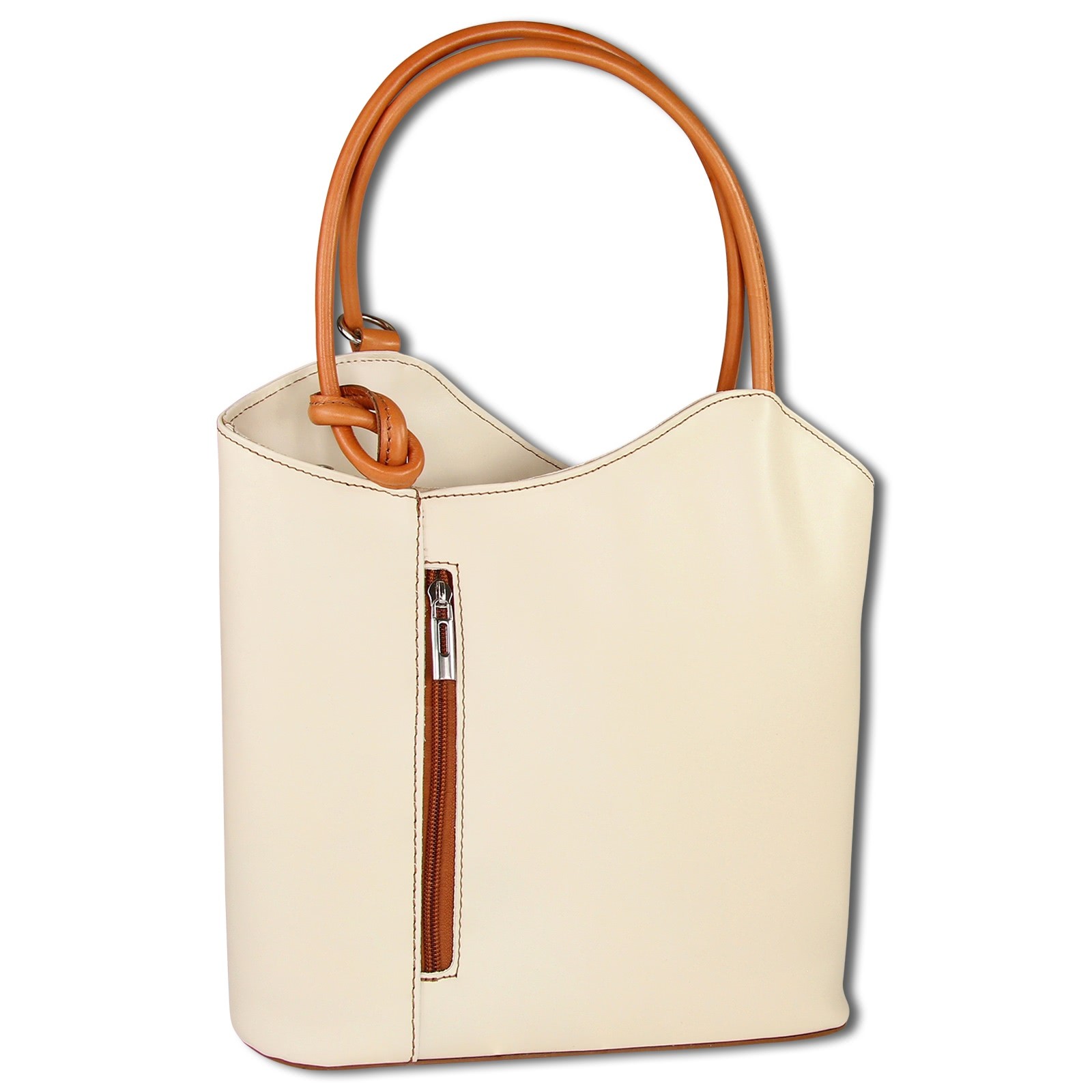 Toscanto Damen Rucksack Leder Tasche braun beige OTT106SC