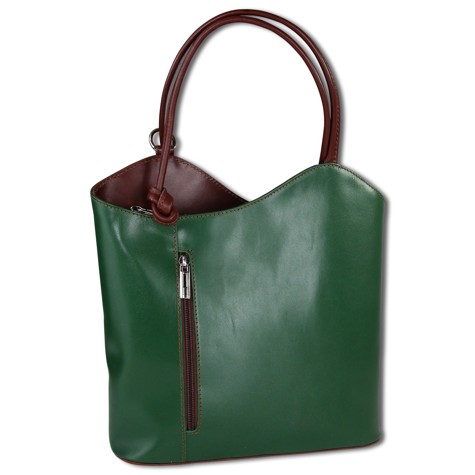 Toscanto Damen Rucksack Leder Tasche grün braun OTT106SG