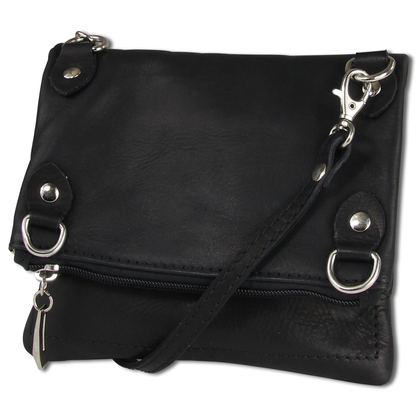 Toscanto Damen Abendtasche Leder Tasche schwarz OTT107US
