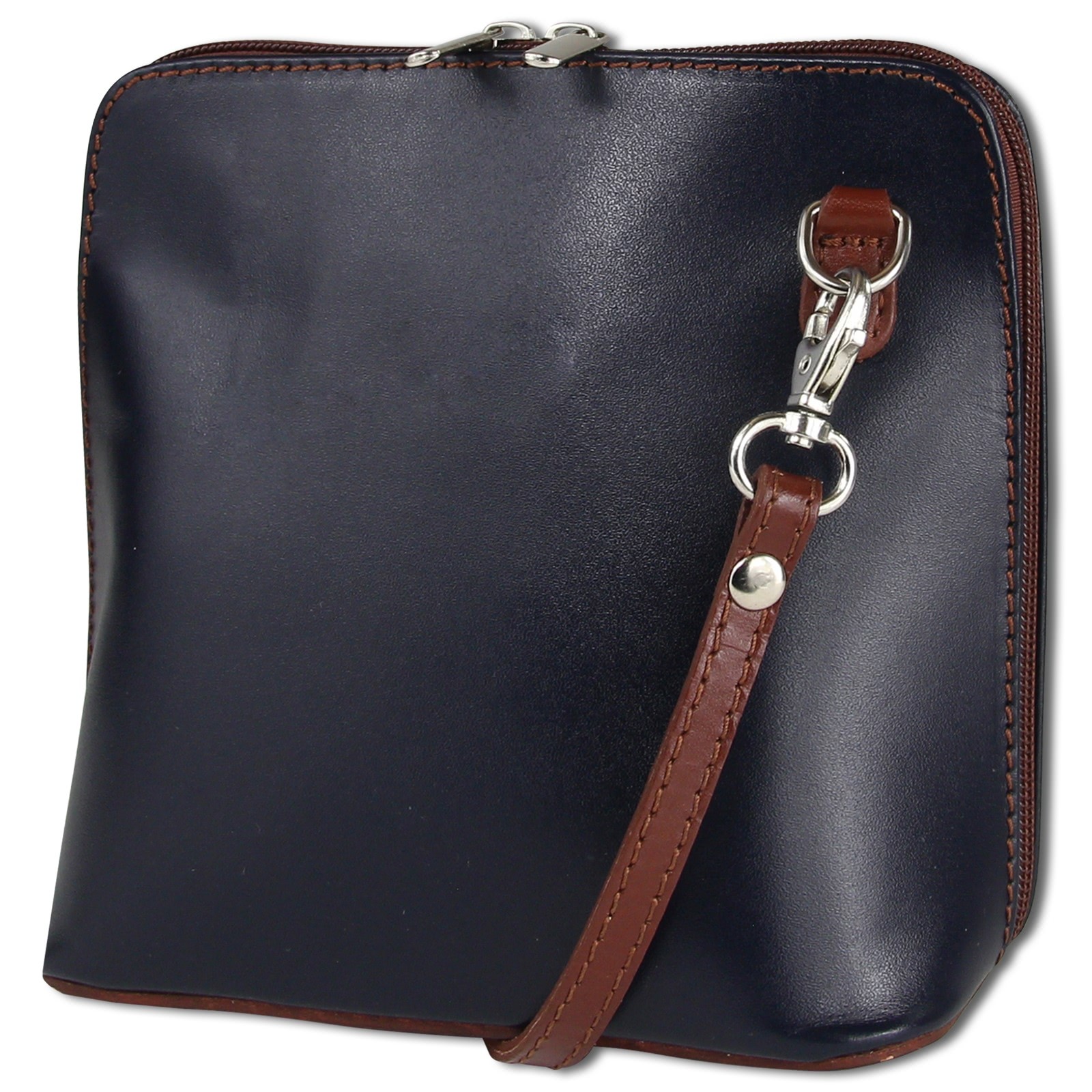 Toscanto Damen Leder Tasche blau braun OTT109UB