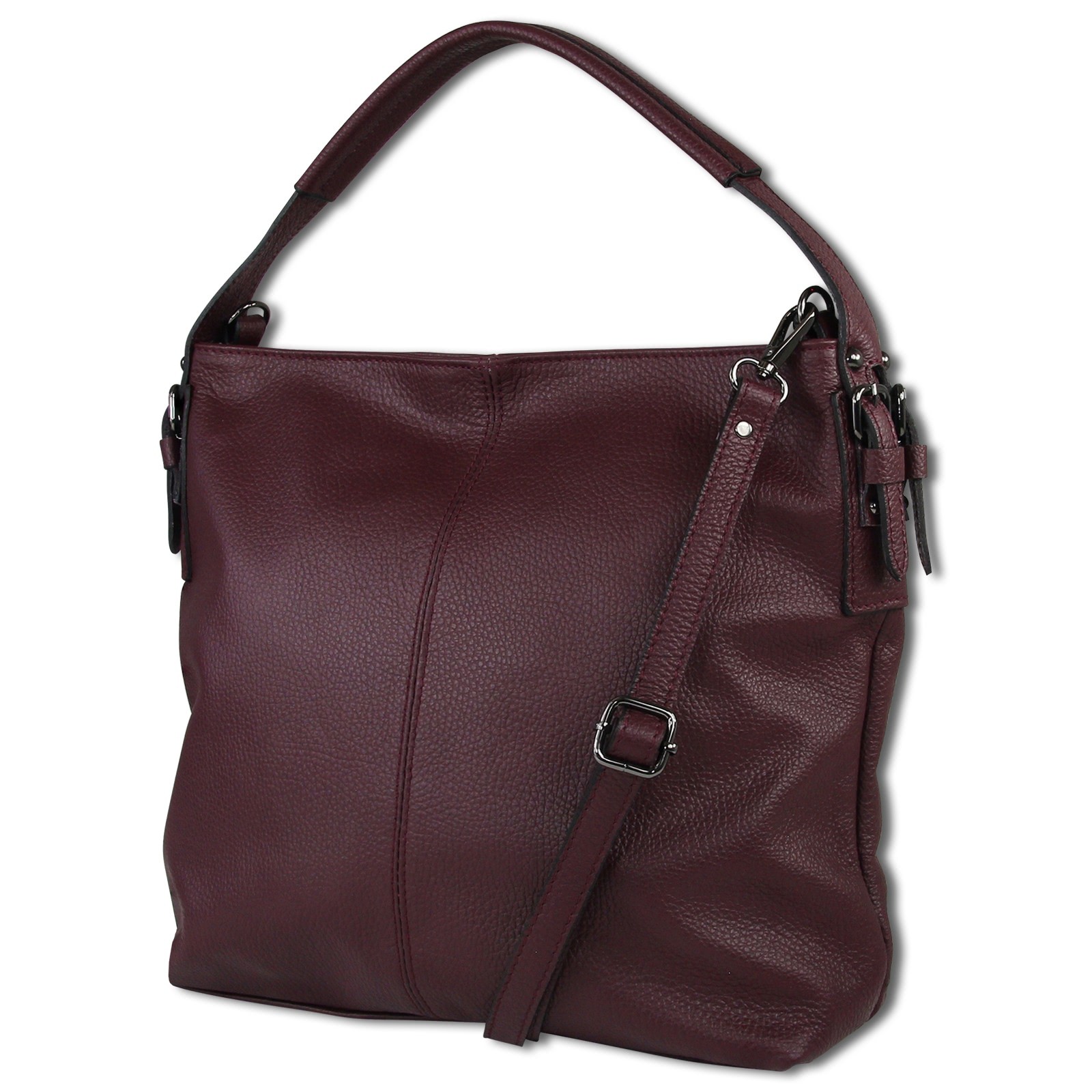 Toscanto Damen Schultertasche Shopper Leder Tasche rot bordeaux OTT110SR