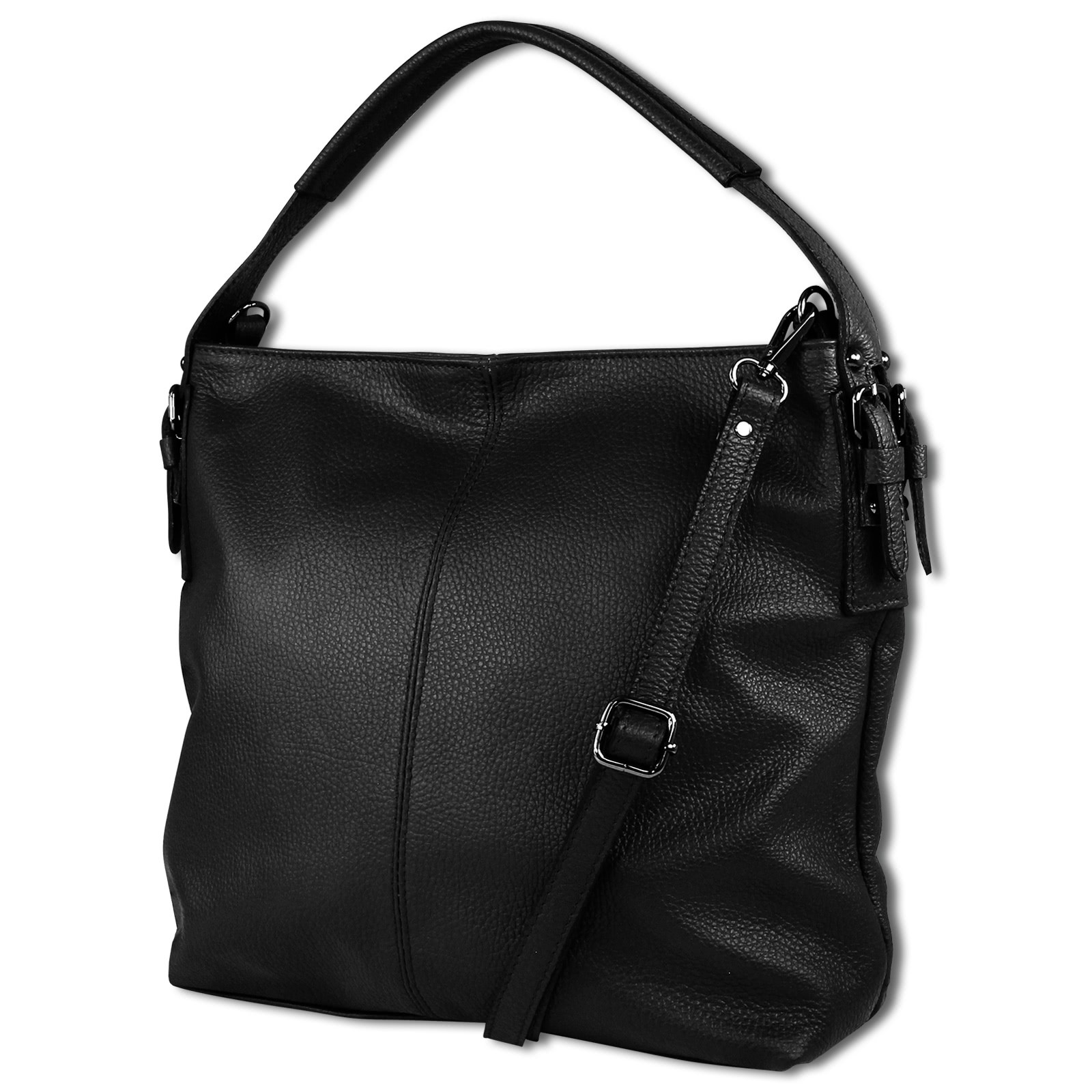 Toscanto Damen Schultertasche Shopper Leder Tasche schwarz OTT110SS