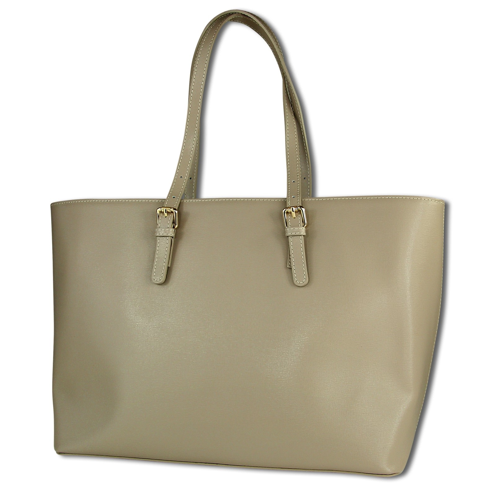 Toscanto Damen Shopper Businesstasche Leder Tasche helltaupe grau OTT127SK