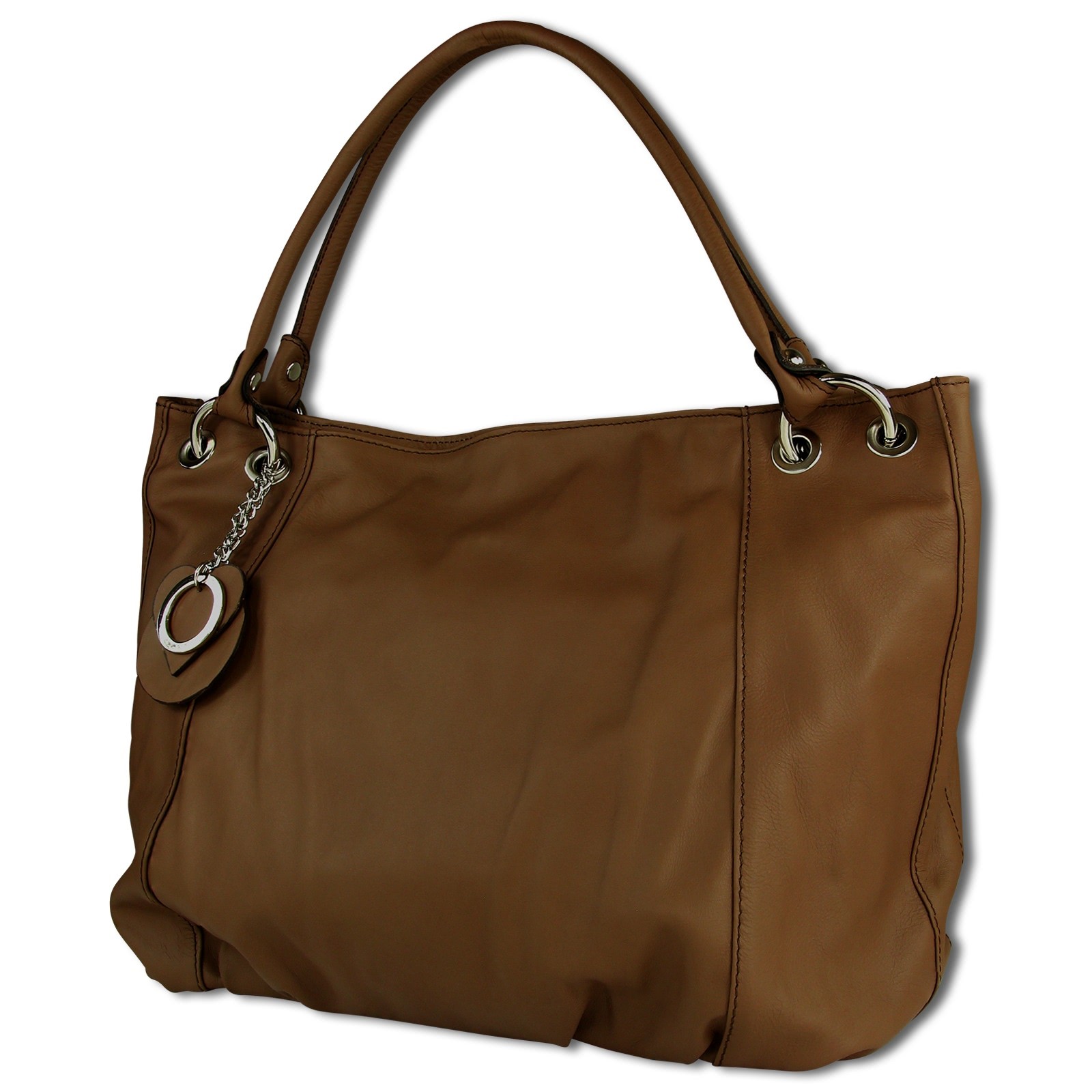 Toscanto Damen Henkeltasche Leder Tasche helltaupe braun OTT128SC