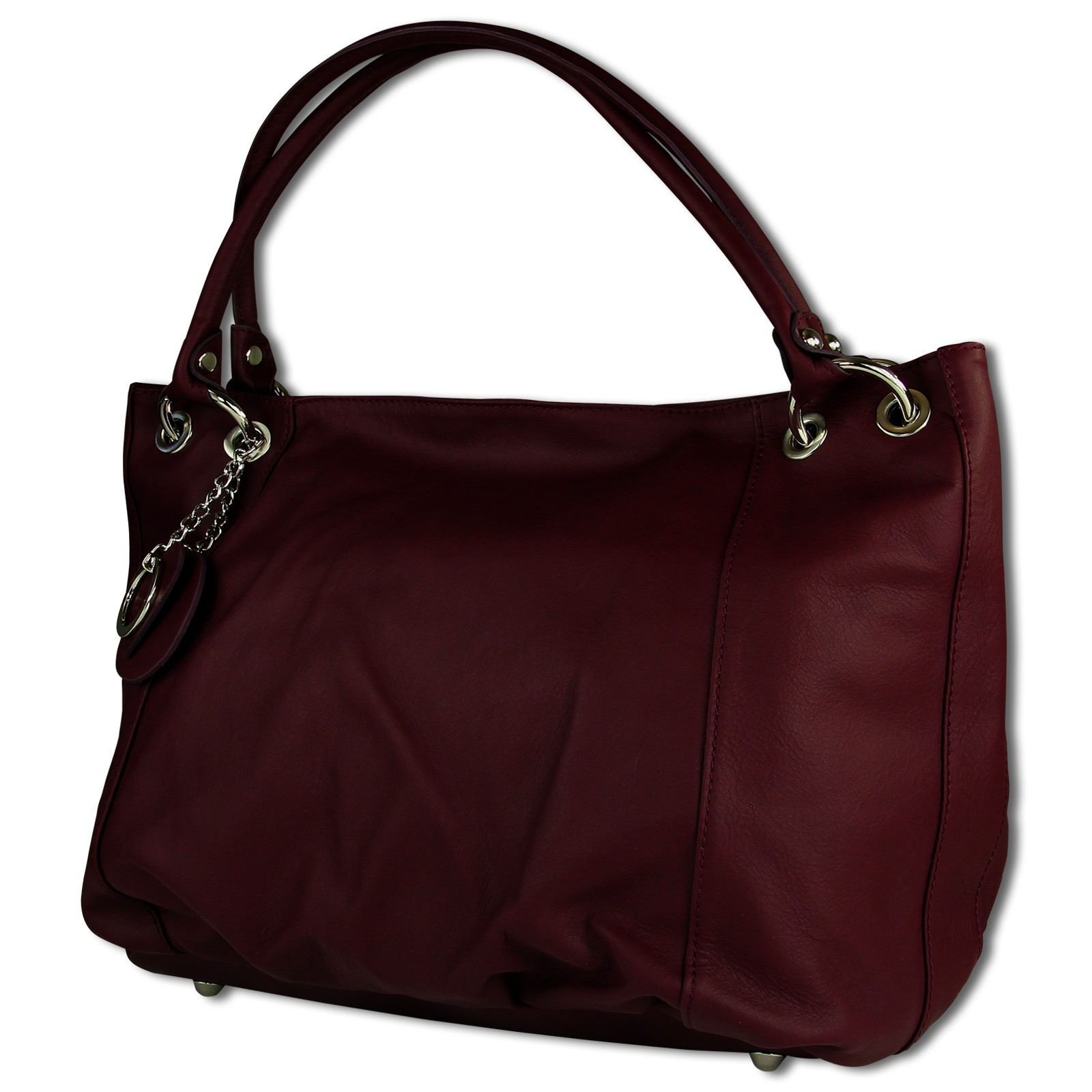 Toscanto Damen Schultertasche Henkeltasche Leder Tasche bordeaux rot OTT128SR