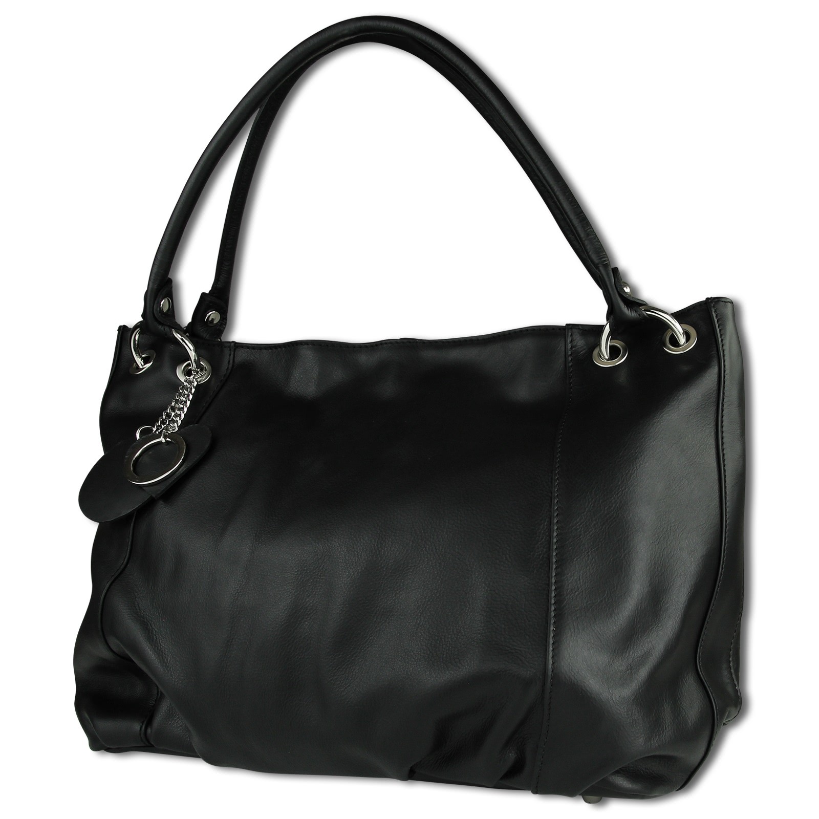 Toscanto Damen Henkeltasche Leder Tasche schwarz OTT128SS