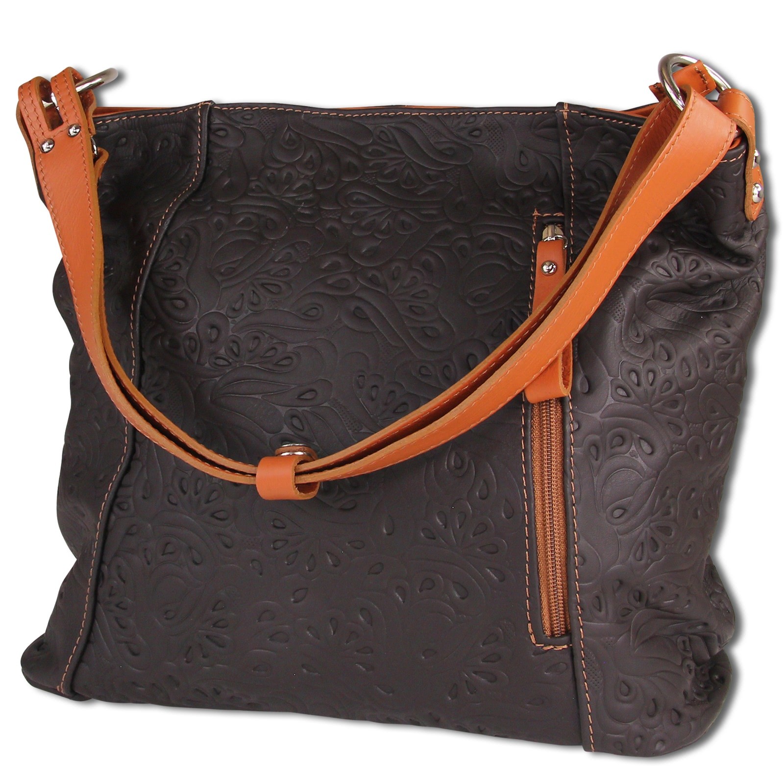 Toscanto Damen Henkeltasche Leder Tasche braun tan OTT130SF