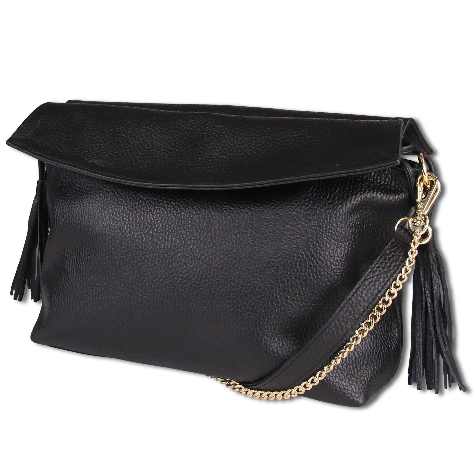 Toscanto Damen Henkeltasche Beuteltasche Leder Tasche schwarz OTT131SS