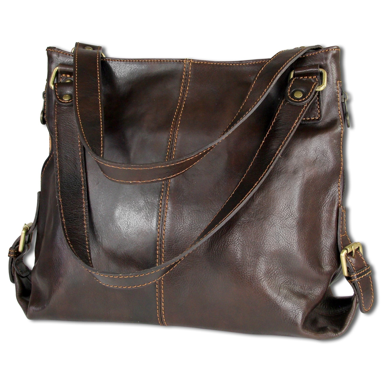 Toscanto Damen Henkeltasche Shopper Leder Tasche braun OTT136SN