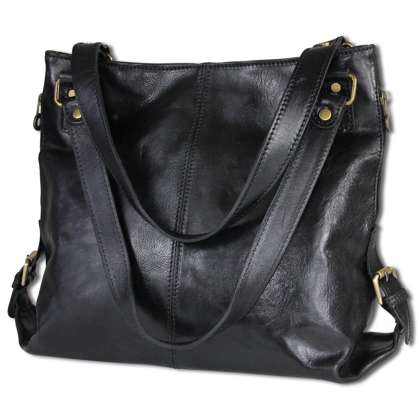 Toscanto Damen Henkeltasche Shopper Leder Tasche schwarz OTT136SS