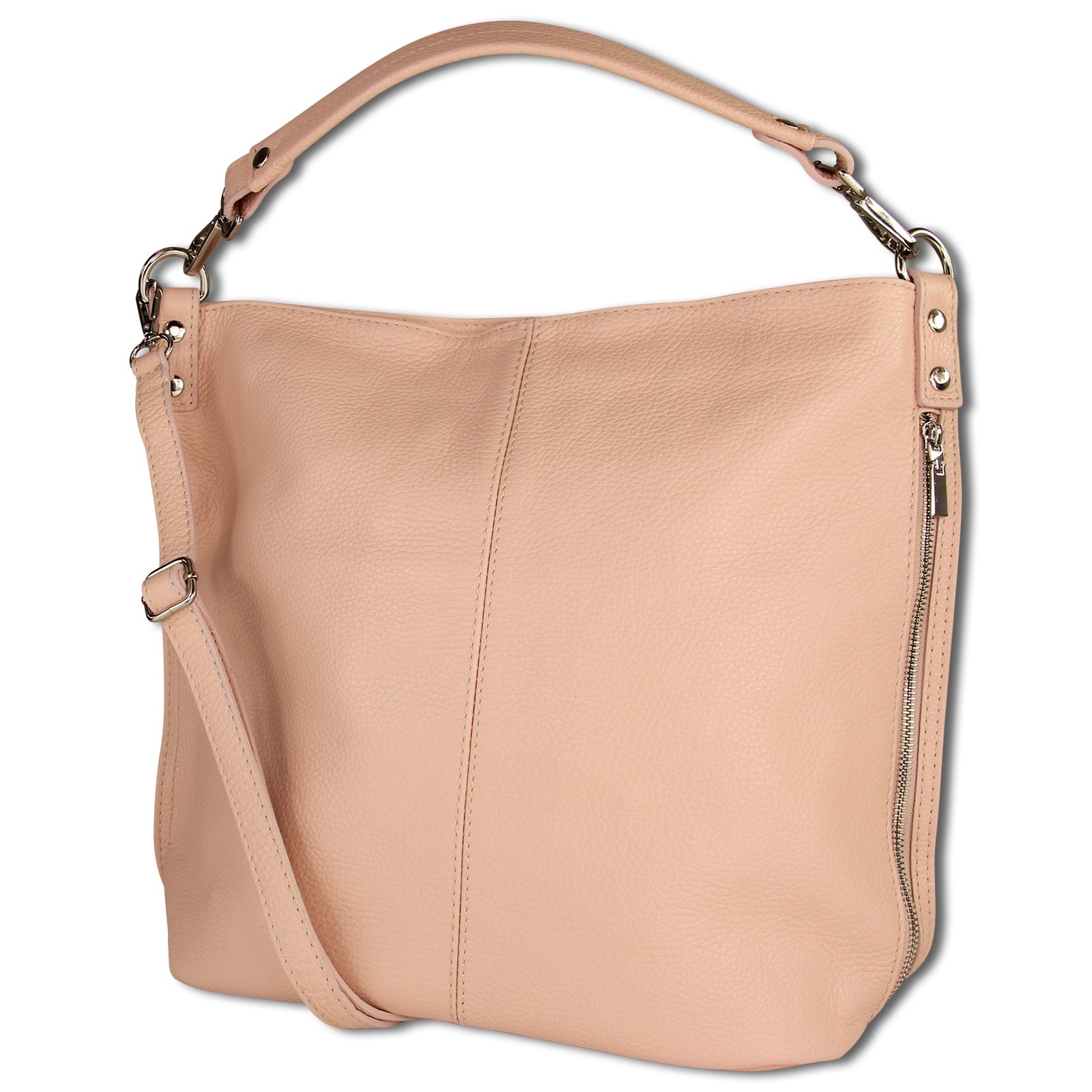 Toscanto Damen Schultertasche Shopper Leder Tasche rosa OTT138SA