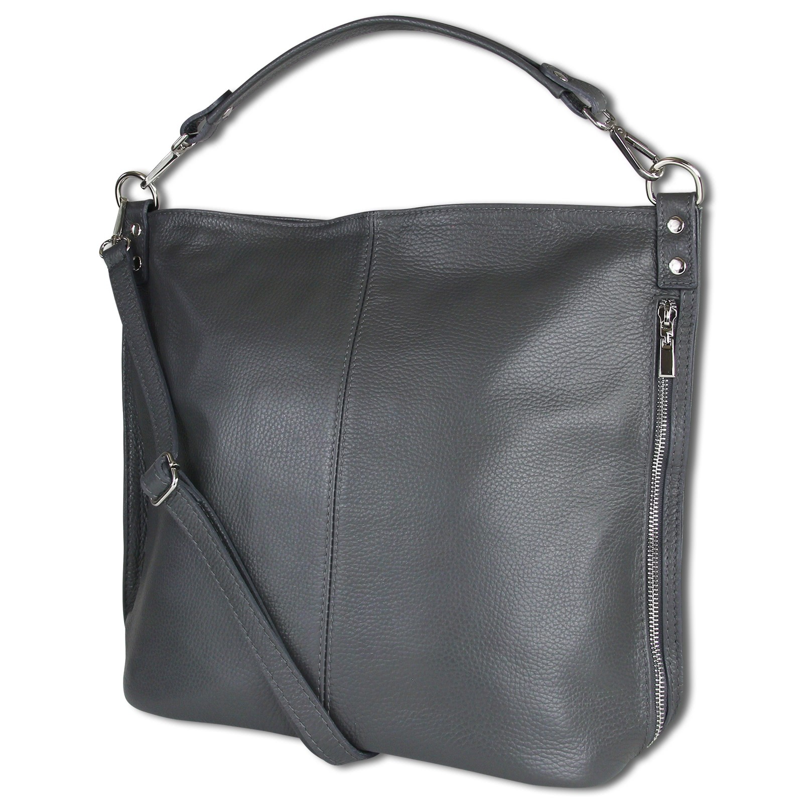 Toscanto Damen Shopper Leder Tasche grau OTT138SK