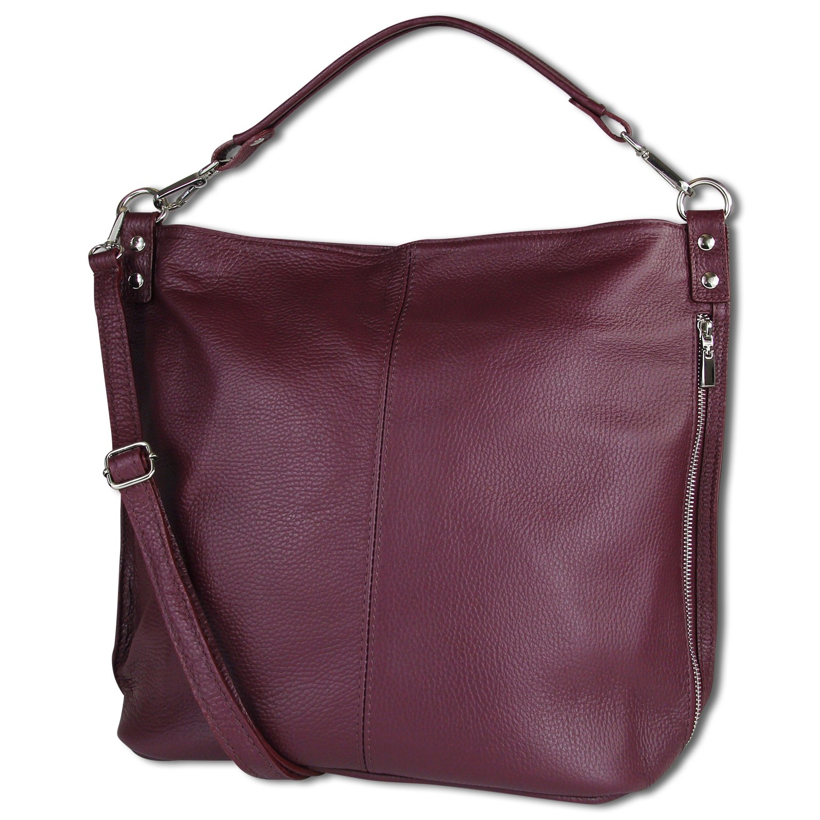 Toscanto Damen Schultertasche Shopper Leder Tasche bordeaux rot OTT138SV