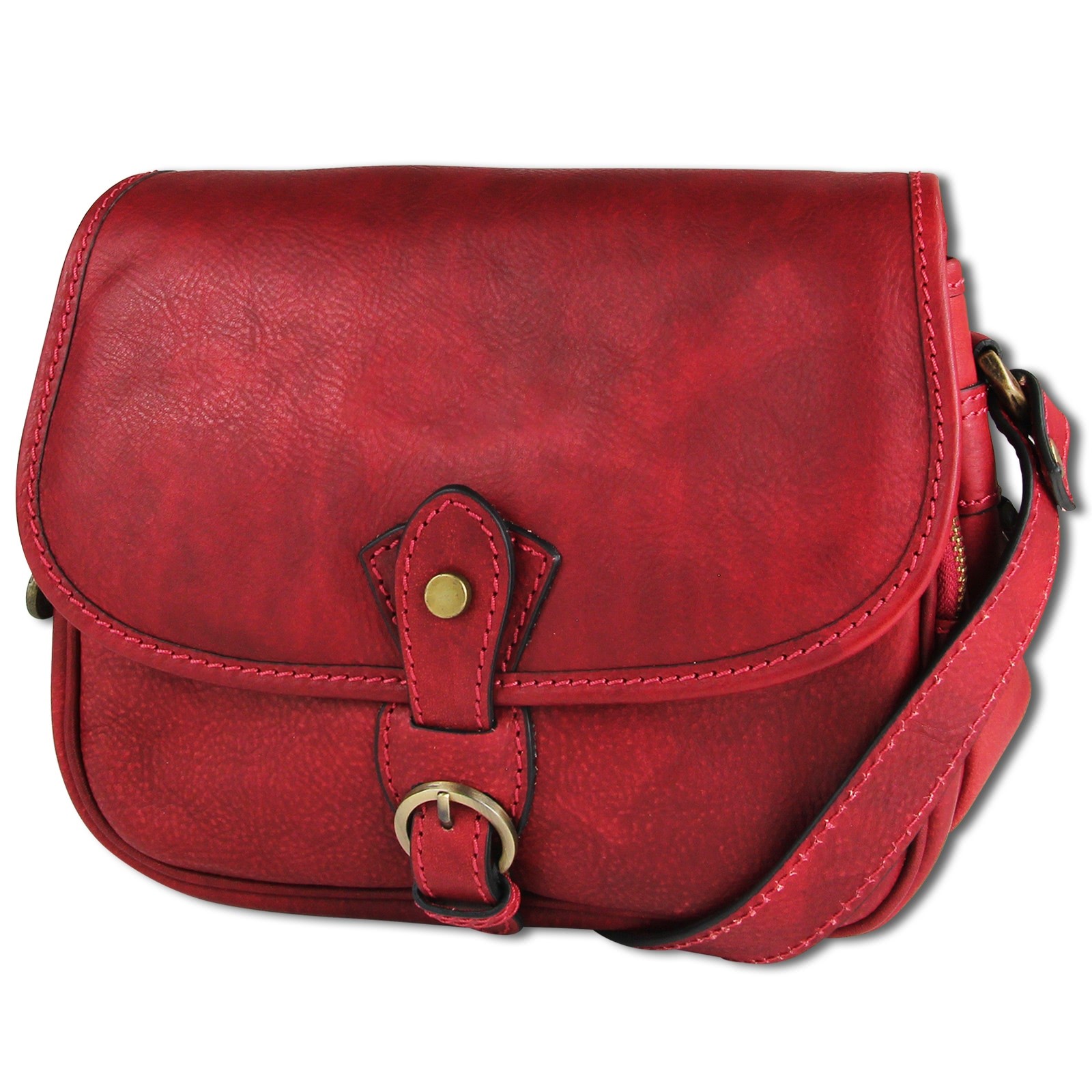 Toscanto Damen Schultertasche Umhängetasche Leder Tasche rot OTT140SR