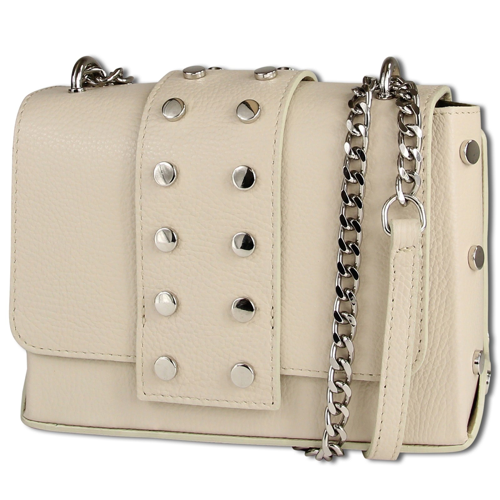 Toscanto Damen Jugend Abendtasche Leder Tasche beige weiß OTT143UC