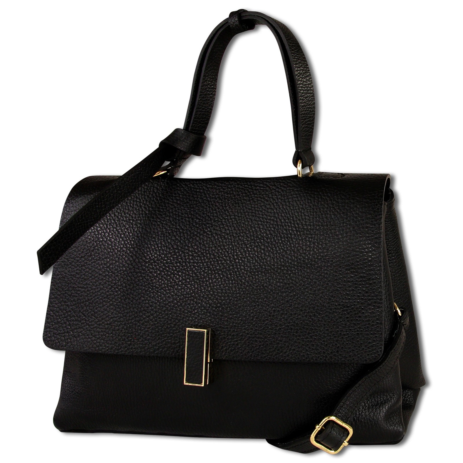 Toscanto Damen Umhängetasche Leder Tasche schwarz OTT153US