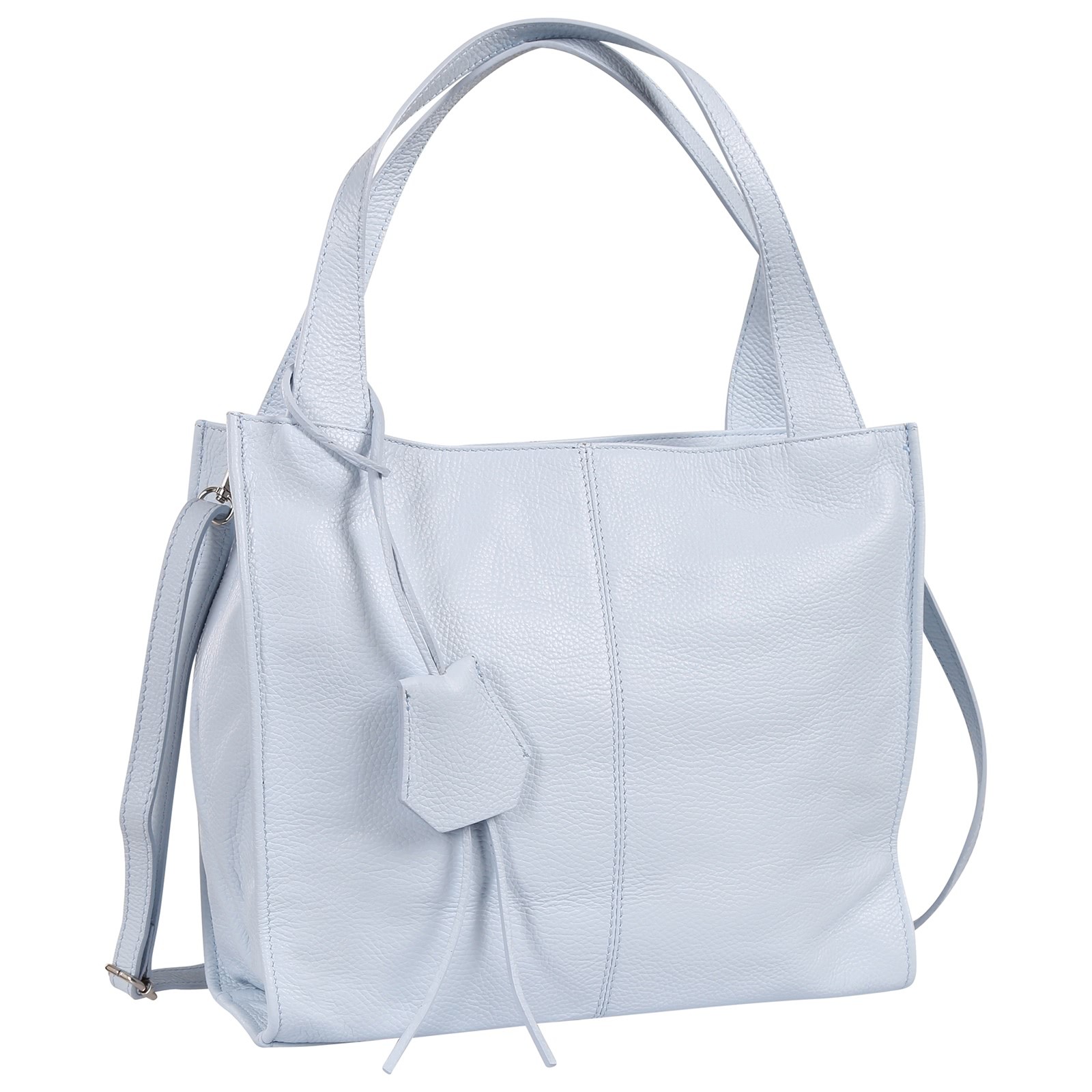Toscanto Damen Schultertasche Shopper Leder Tasche hellblau OTT155SH