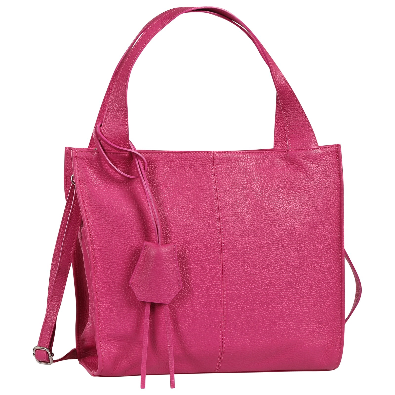 Toscanto Damen Schultertasche Shopper Leder Tasche fuchsia rosa OTT155SP