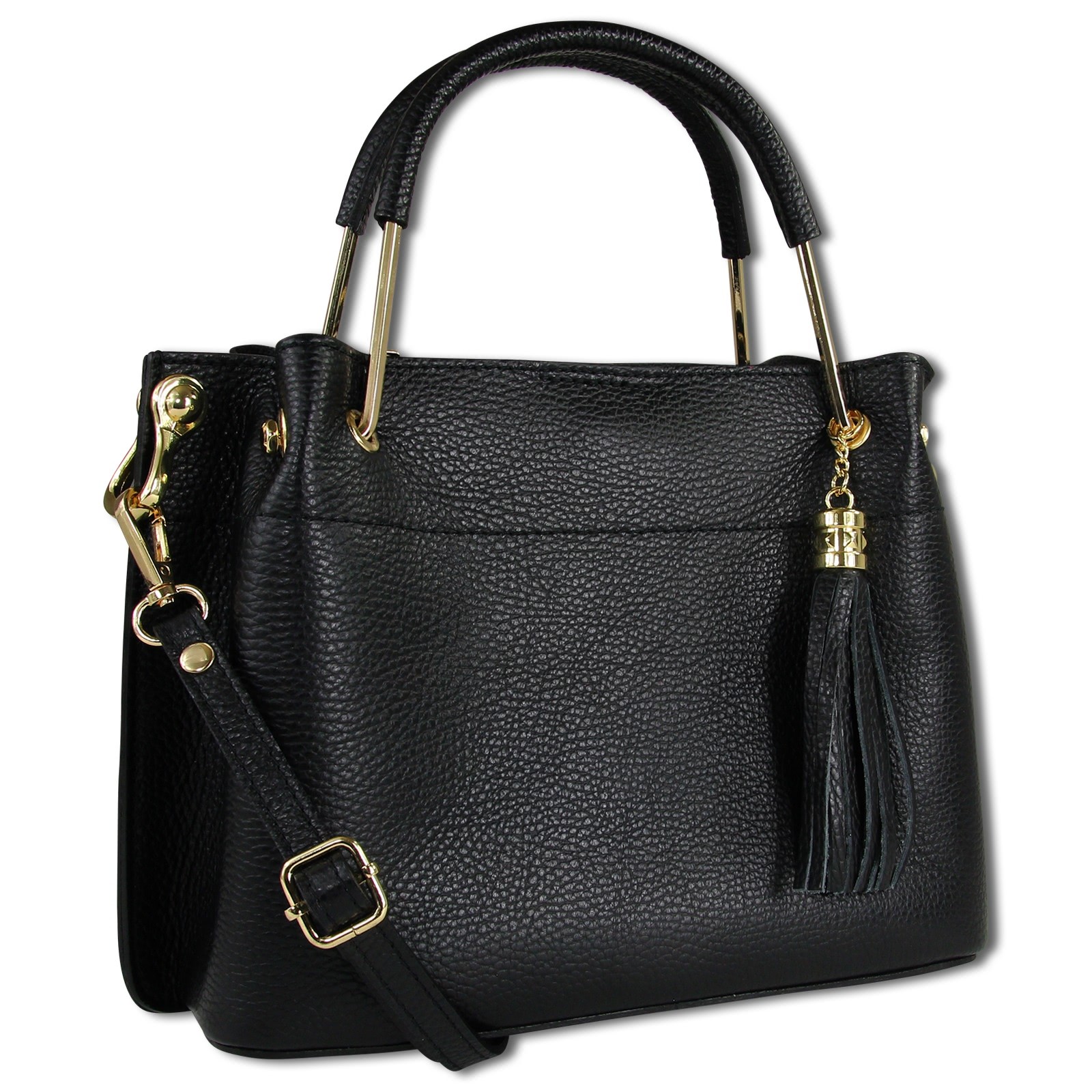 Toscanto Damen Handtasche Leder Tasche schwarz OTT157US
