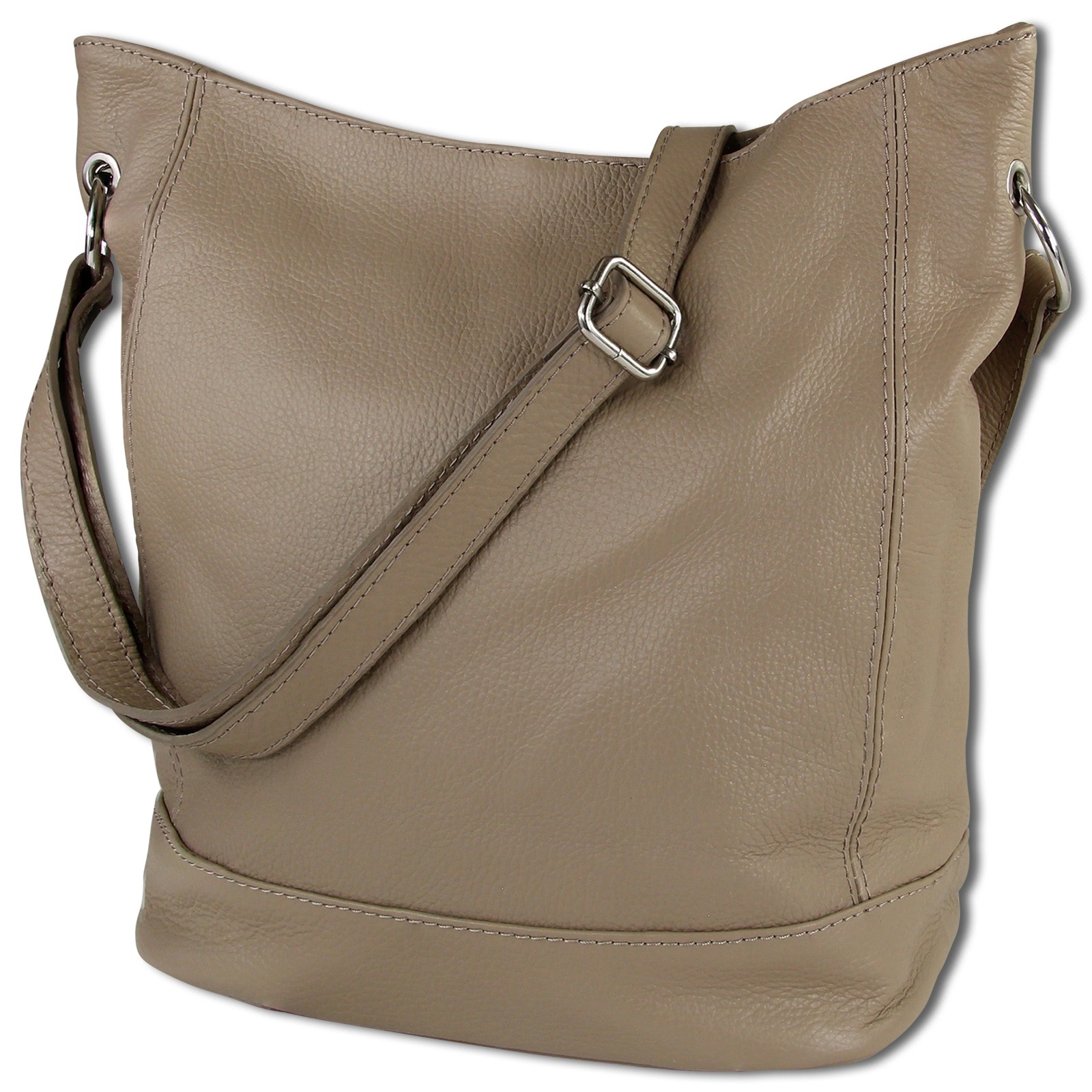 Toscanto Damen Schultertasche Shopper Leder Tasche taupe beige OTT159SC