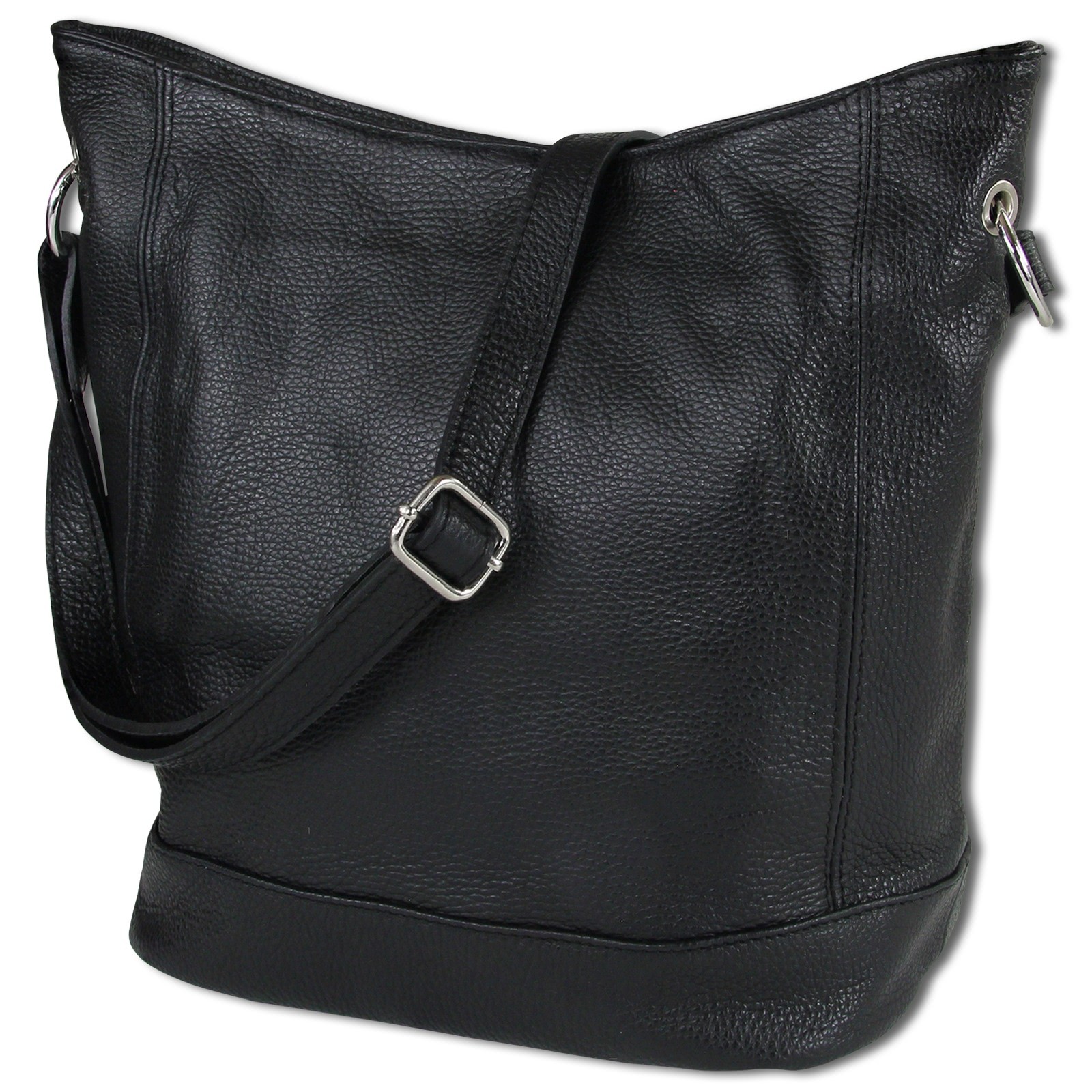 Toscanto Damen Shopper Leder Tasche schwarz OTT159SS