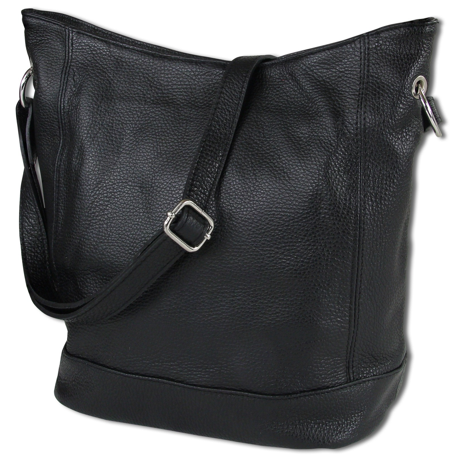 Toscanto Damen Schultertasche Shopper Leder Tasche schwarz OTT159SS