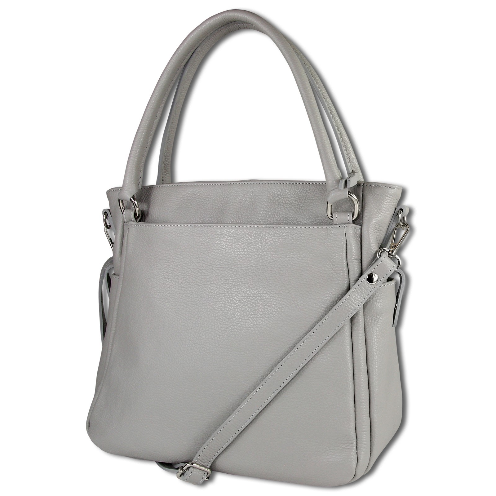Toscanto Damen Handtasche Leder Tasche hellgrau OTT160HK