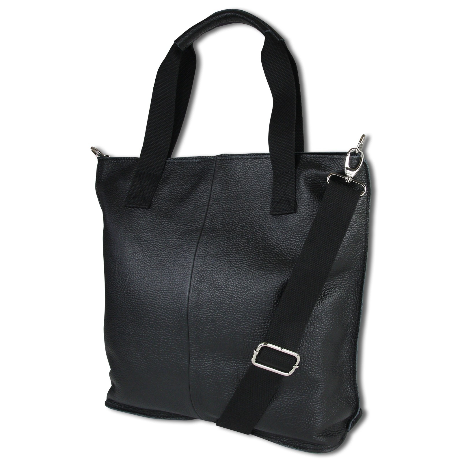 Toscanto Damen Shopper Leder Tasche schwarz OTT161SS