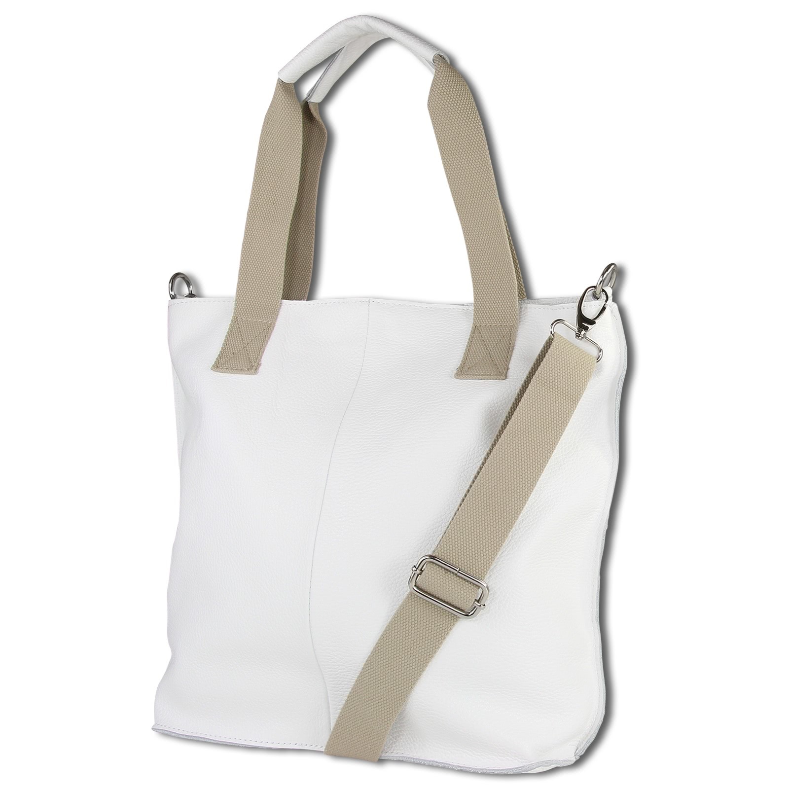 Toscanto Damen Shopper Leder Tasche weiß OTT161SW