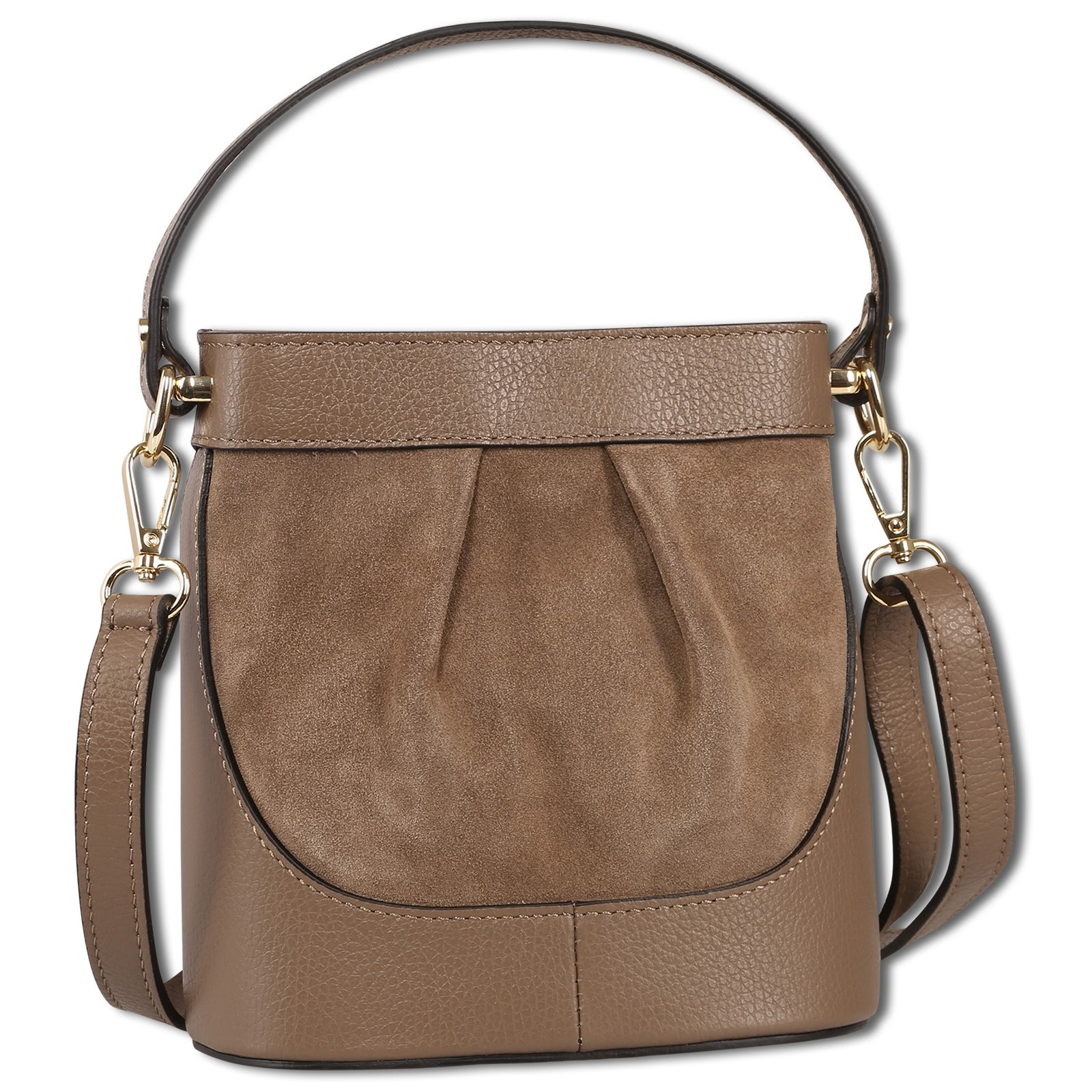 Toscanto Damen Umhängetasche Leder Tasche taupe beige OTT171UI6