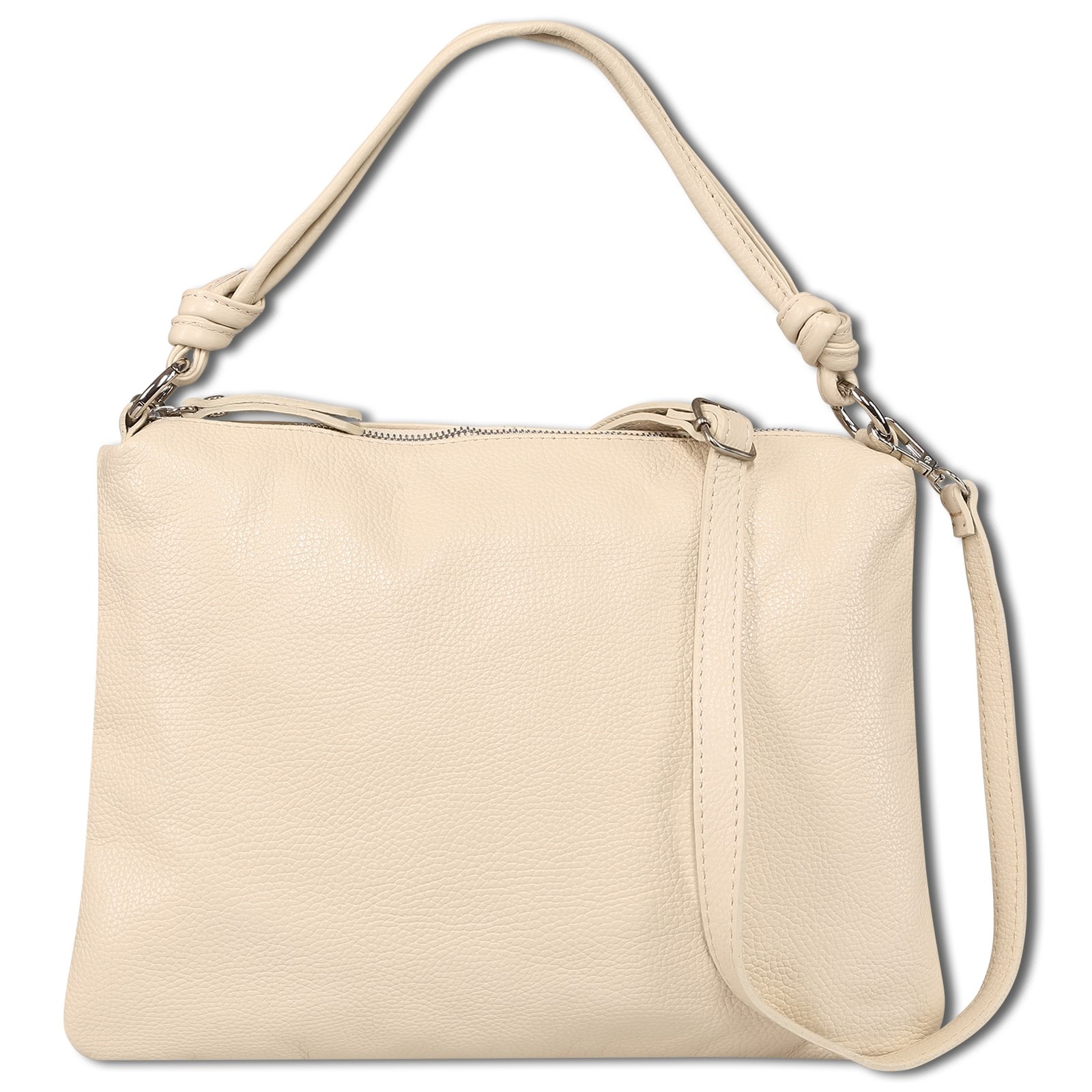Toscanto Damen Schultertasche Leder Tasche beige OTT173SI1
