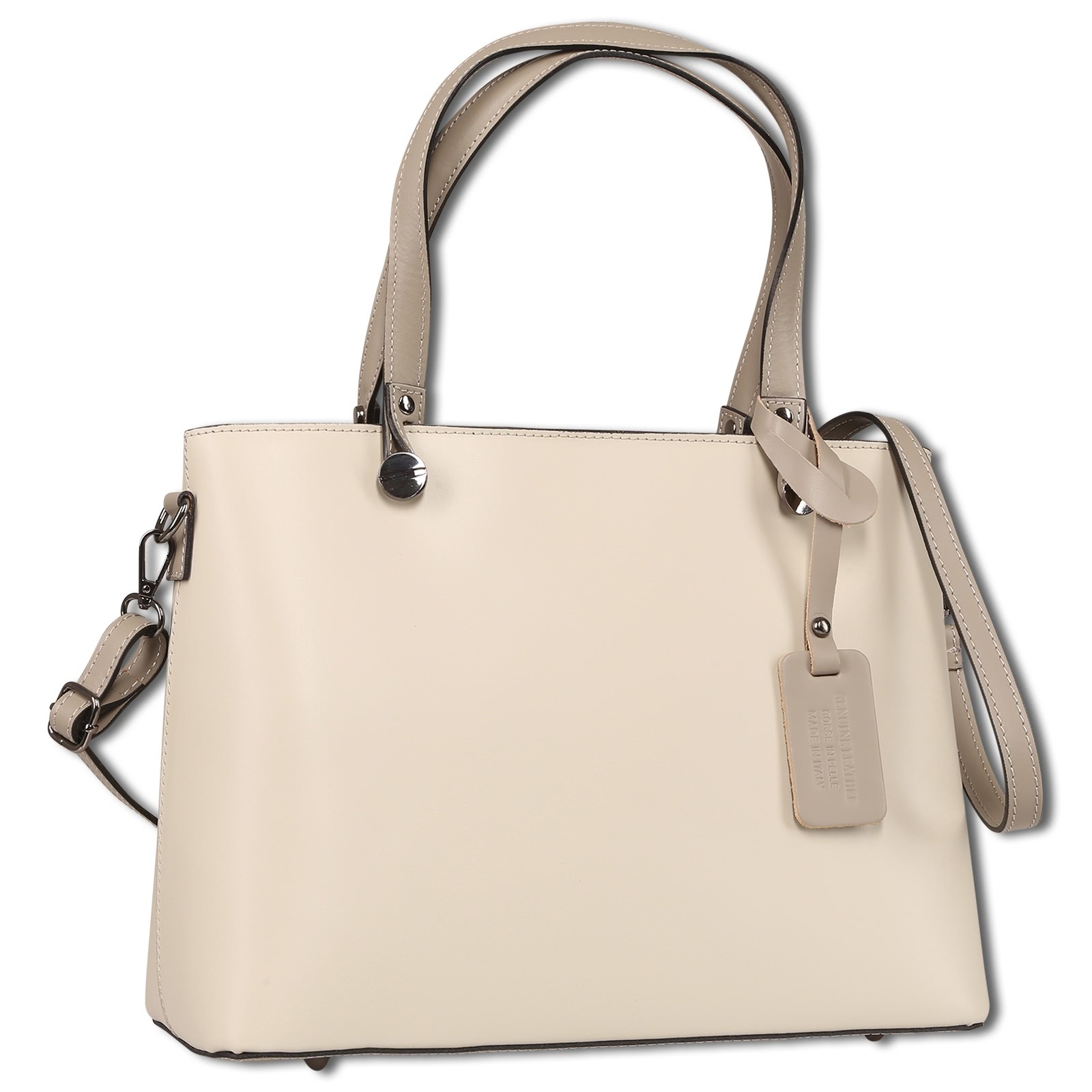 Toscanto Damen Schultertasche Leder Tasche beige grau OTT175SI1