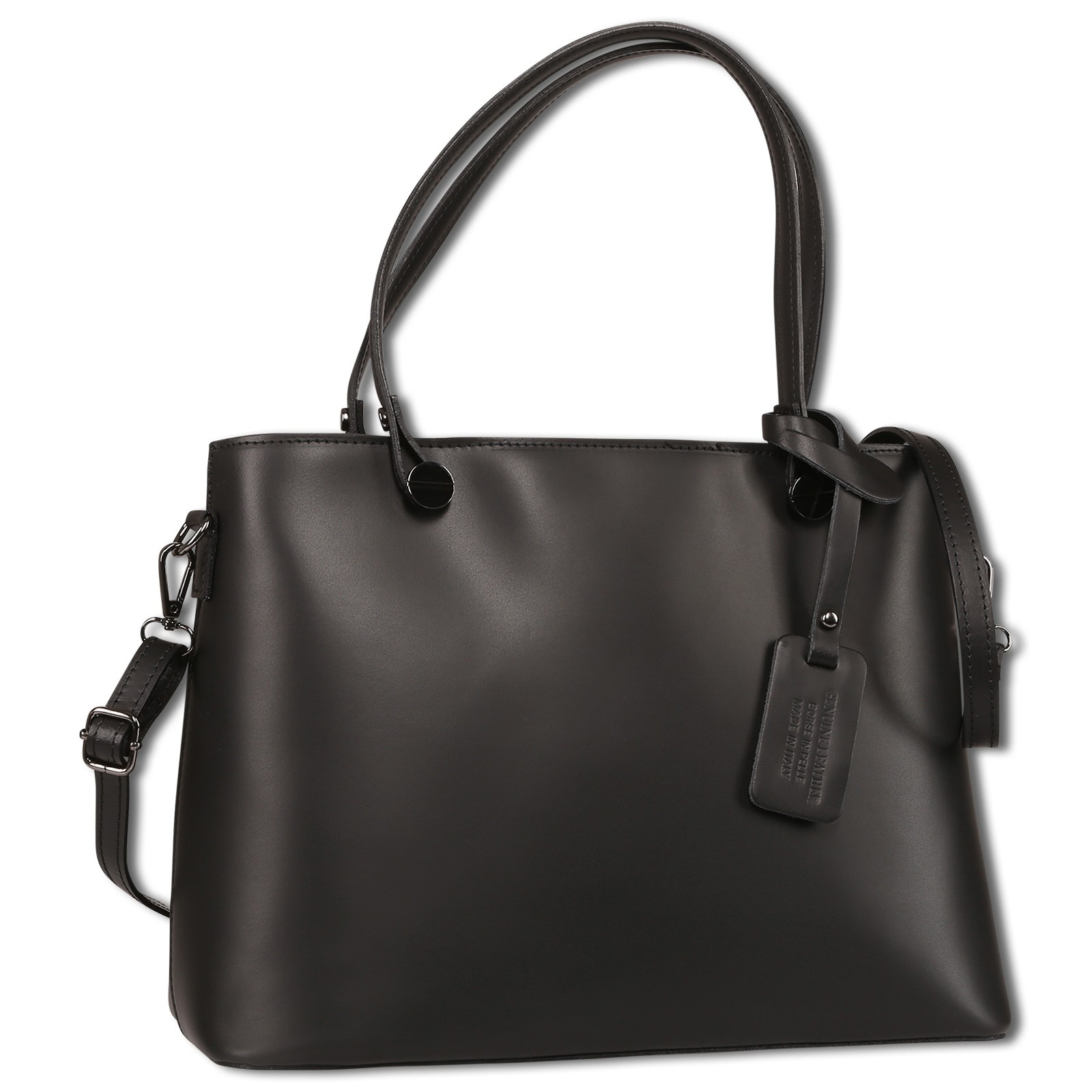 Toscanto Damen Schultertasche Leder Tasche schwarz OTT175SS1