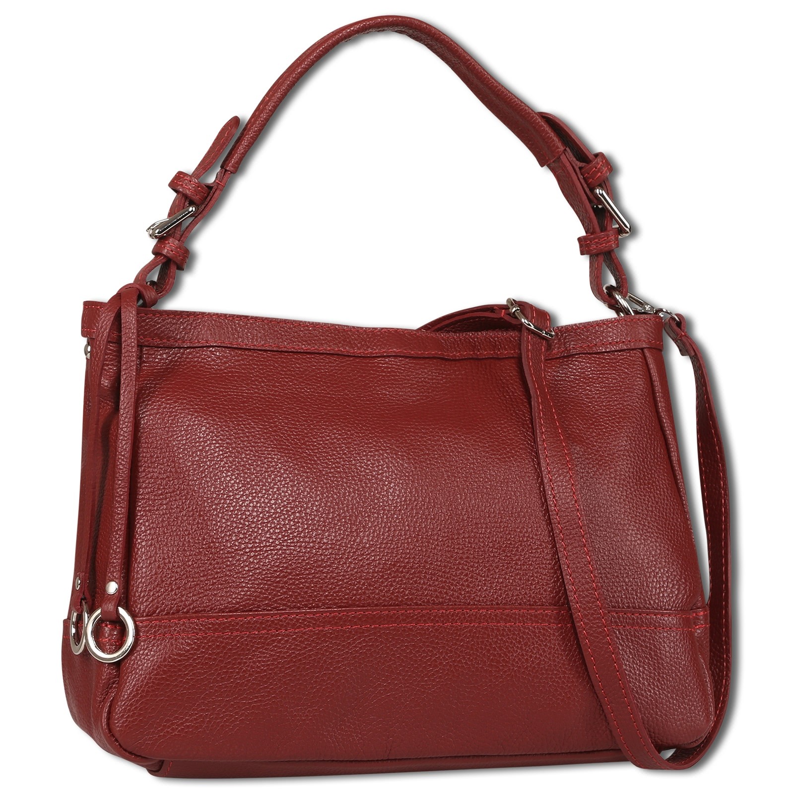 Toscanto Damen Schultertasche Leder Tasche dunkelrot OTT176SD6