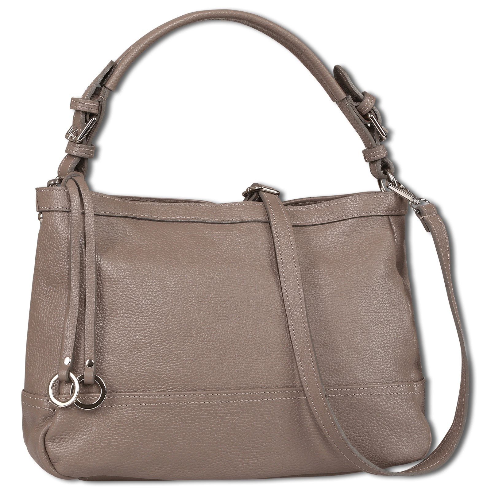 Toscanto Damen Schultertasche Leder Tasche grau OTT176SK5