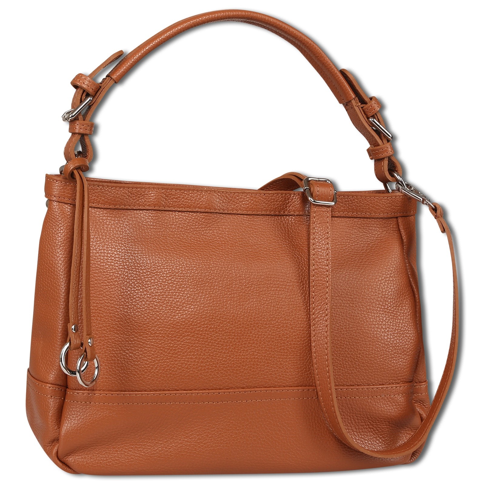 Toscanto Damen Schultertasche Leder Tasche hellbraun OTT176SN2