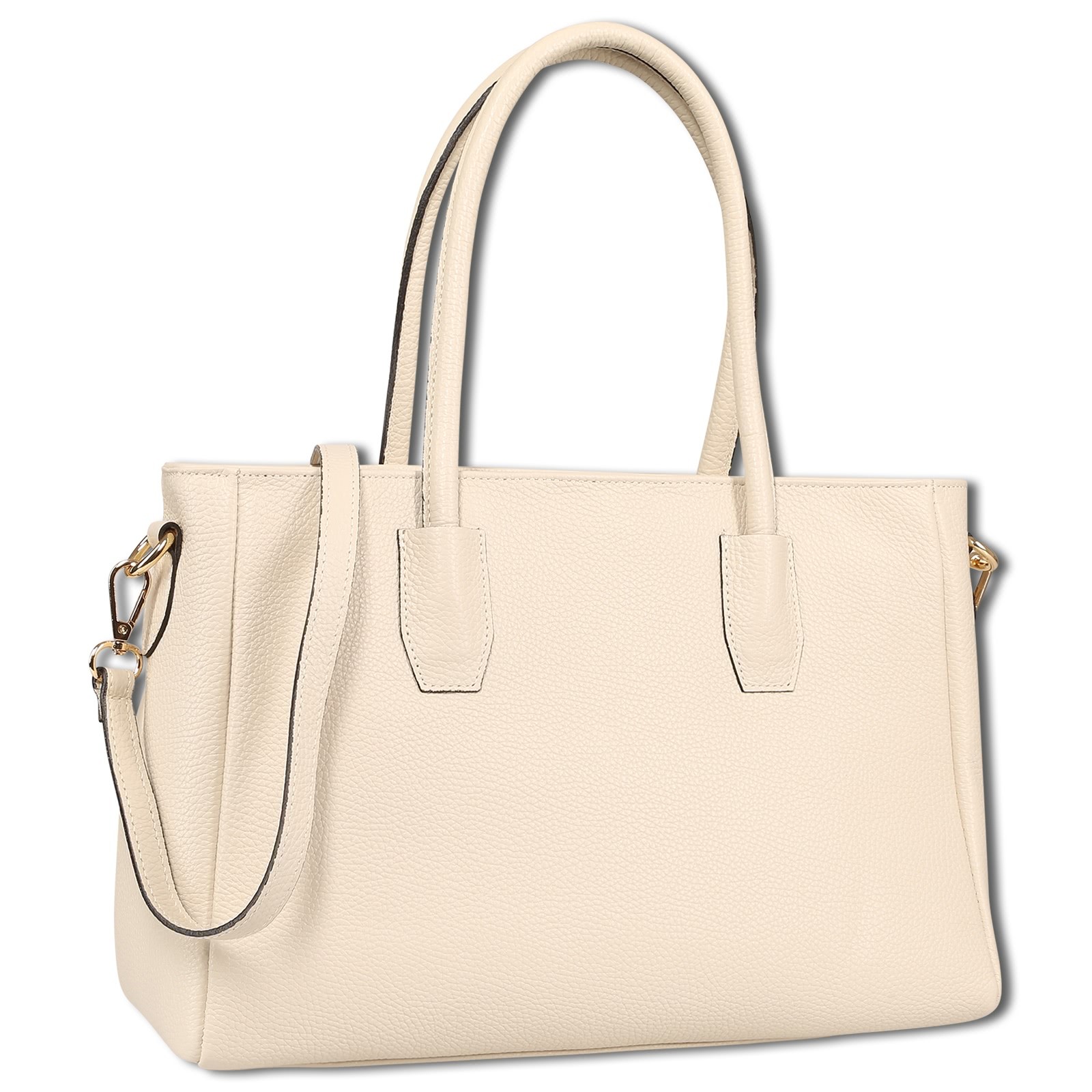 Toscanto Damen Handtasche Leder Tasche beige OTT177HI1