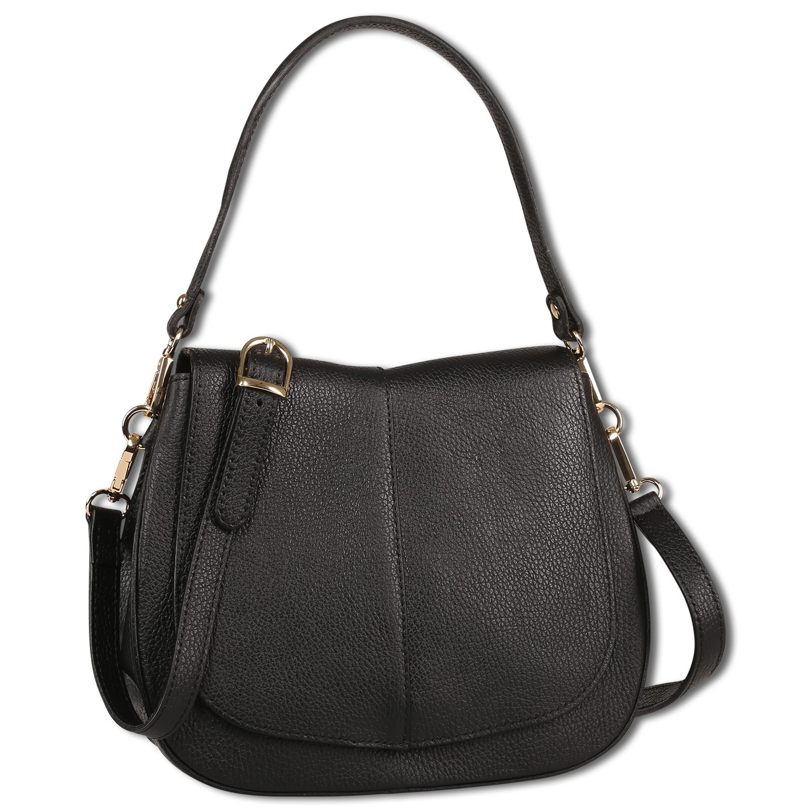 Toscanto Damen Umhängetasche Leder Tasche schwarz OTT178US1