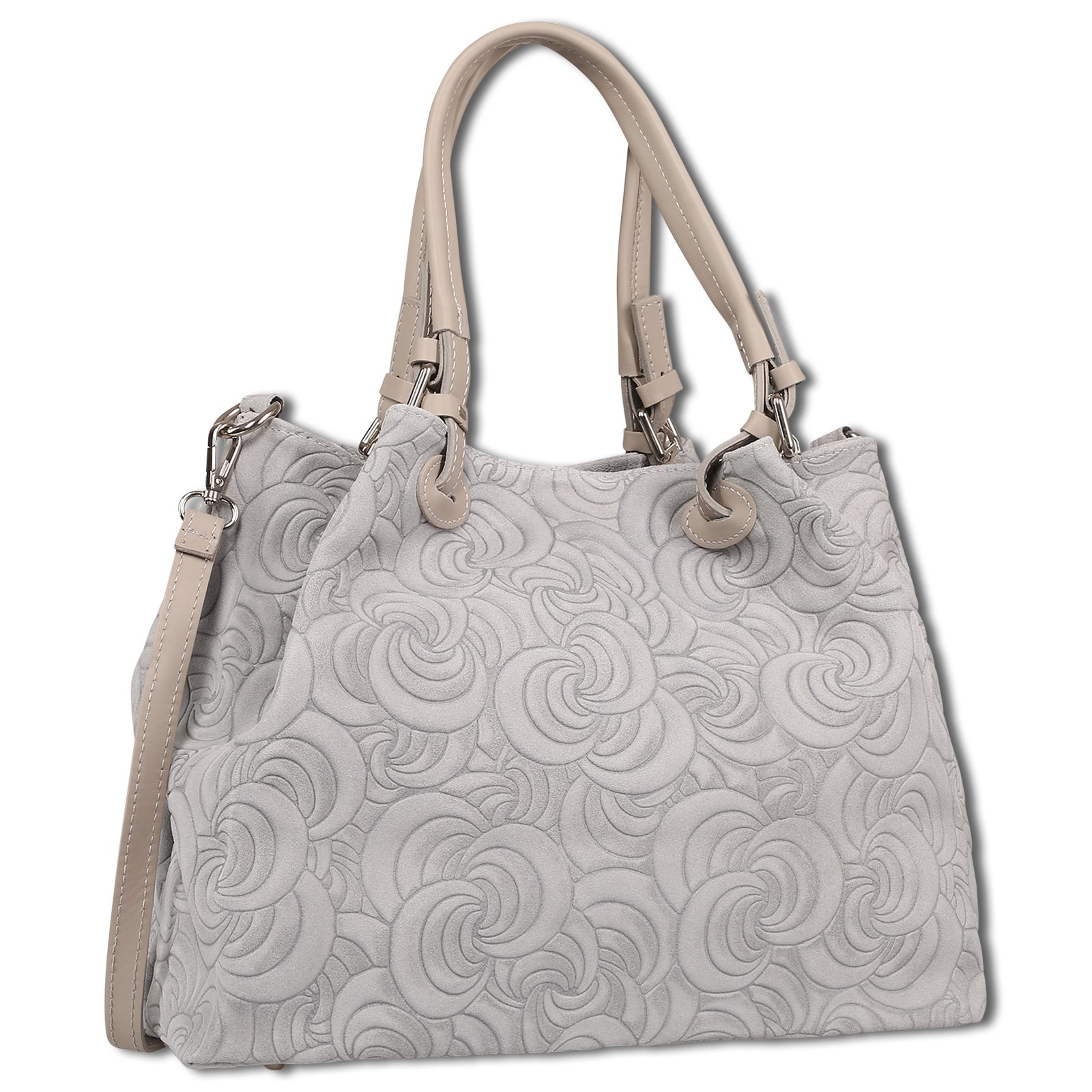 Toscanto Damen Schultertasche Wildleder Tasche grau OTT179SK5